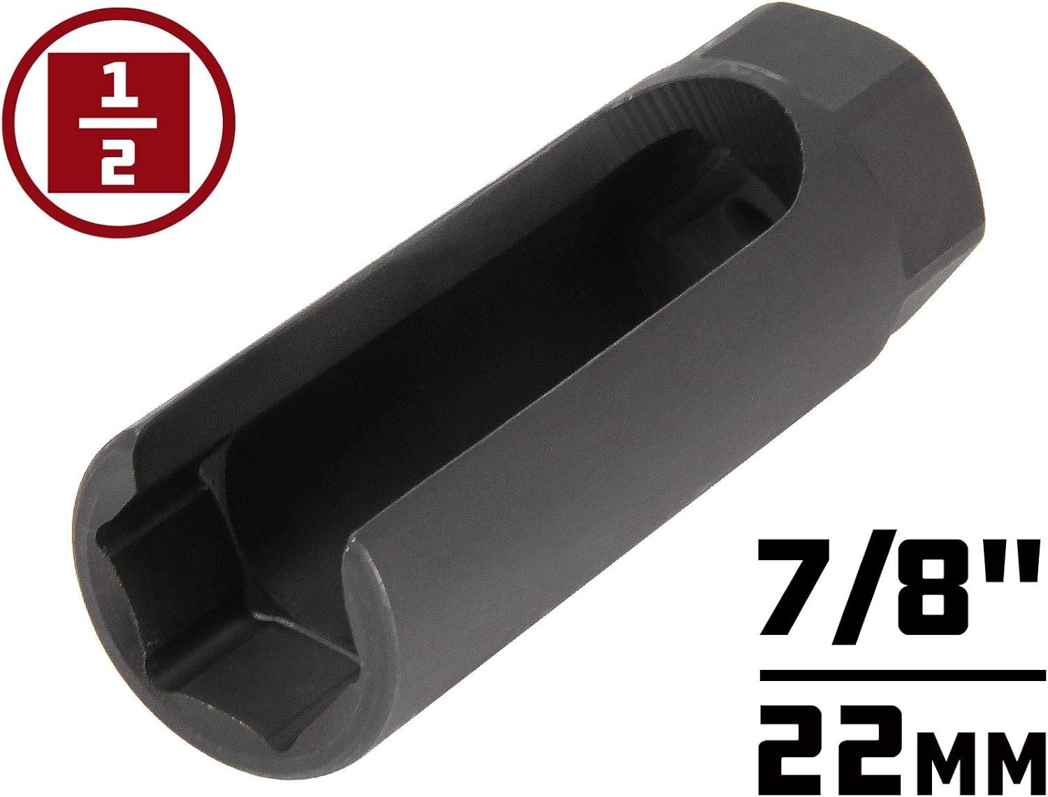 1/2-Inch Drive x 7/8-Inch 22mm Oxygen Sensor Socket, 6 Point O2 Sensor Remove…