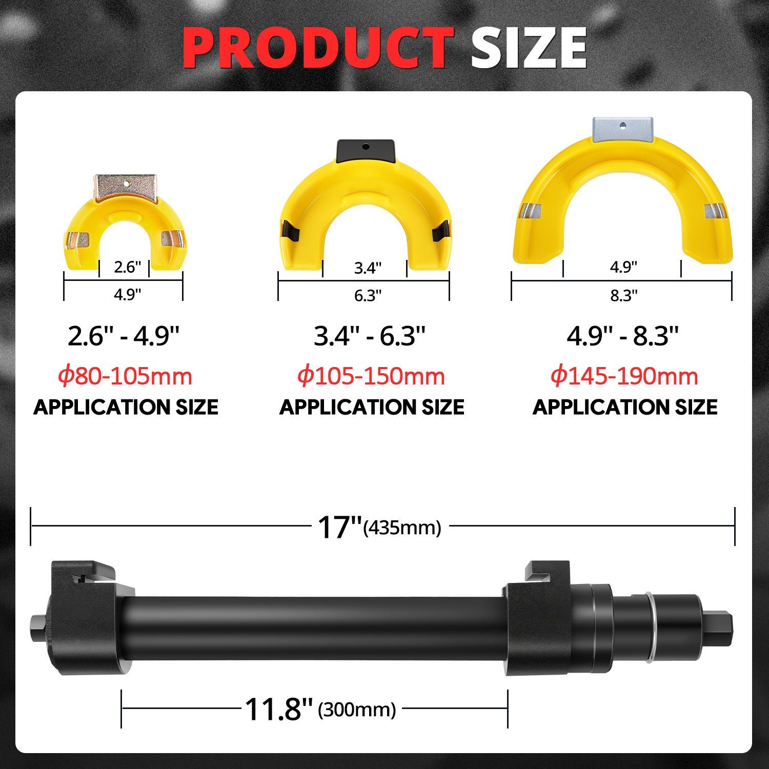 Interchangeable Universal Fork Strut Coil Spring Compressor Extractor Tool Kit