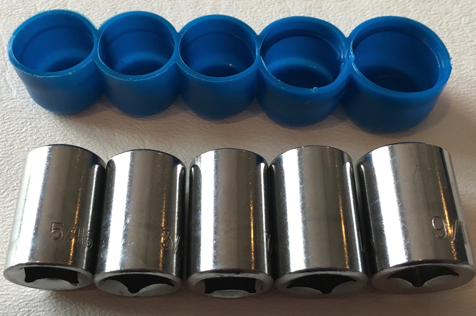 2 PERFORMANCE TOOLS 5 PC 3/8 IN DRIVE SAE SOCKET SETS 5/16, 3/8,7/16,1/2, 9/16