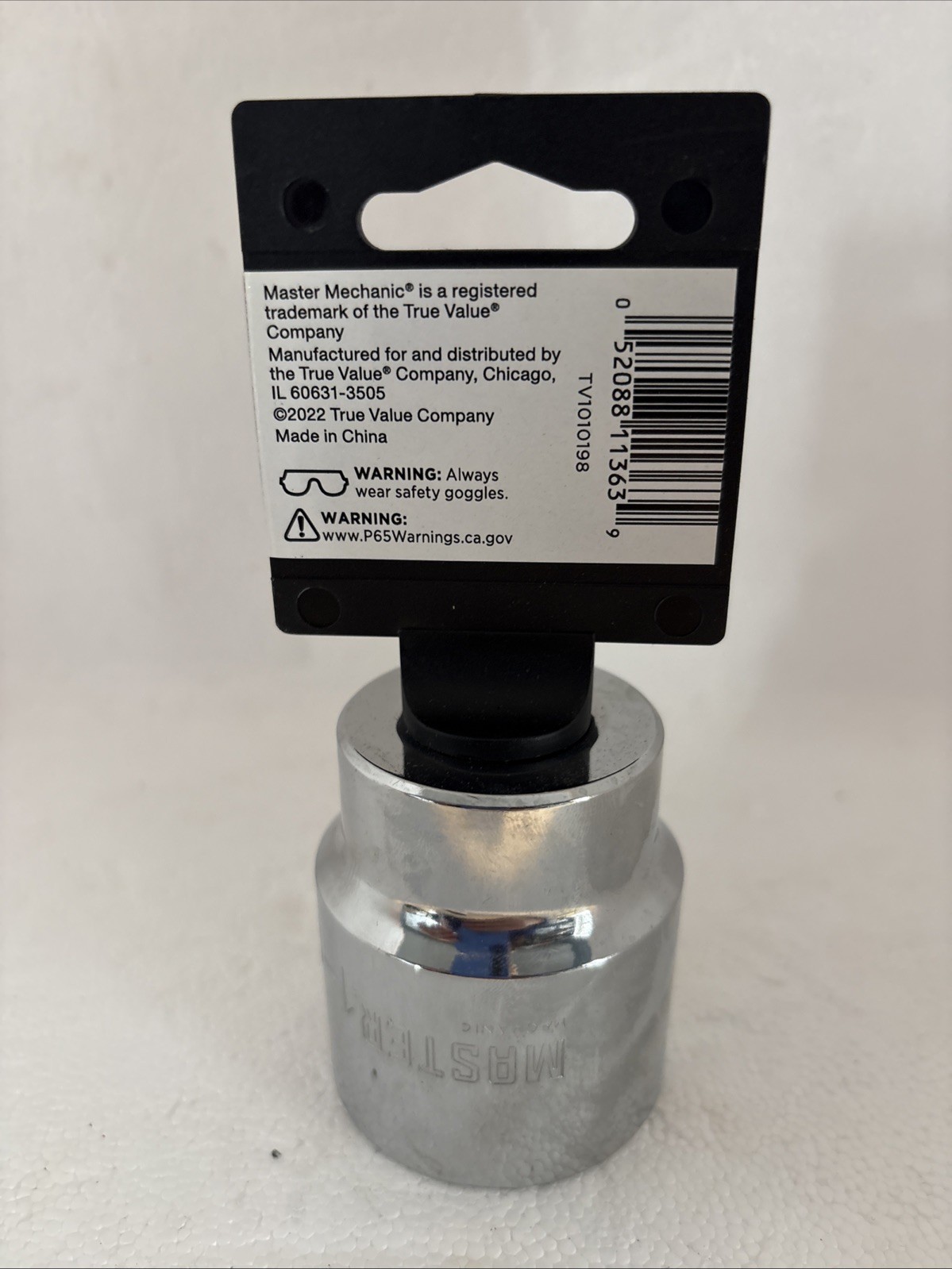 3/4″ Drive, 1-9/16In. 12-Point Socket 106631, Master Mechanic Lifetime Warranty