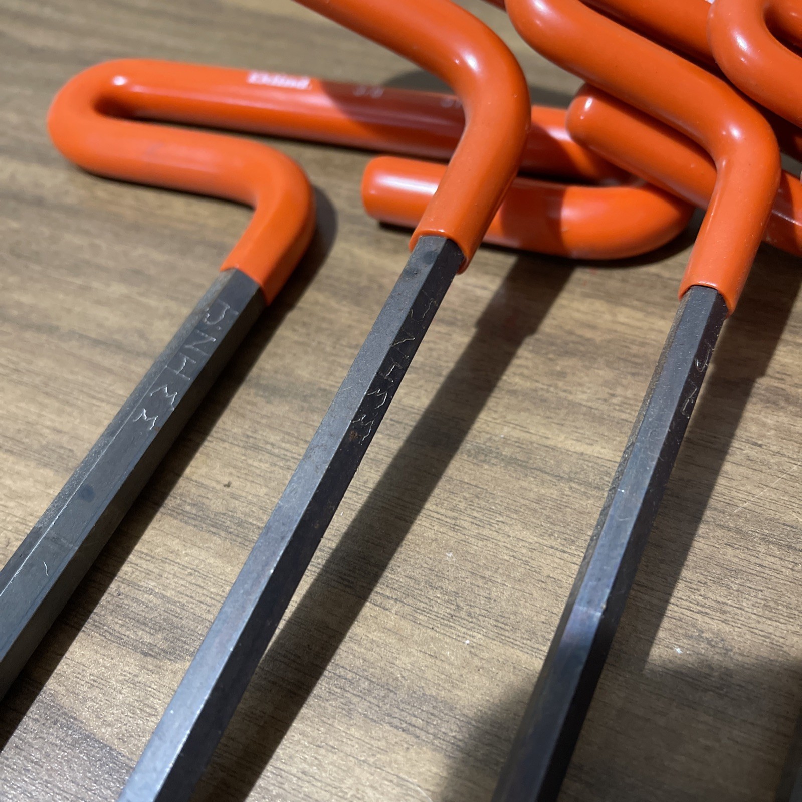 Vintage Eklind Tool 53610 10 Piece ~6″ SAE Cushion Grip T-Handle Hex Key Set