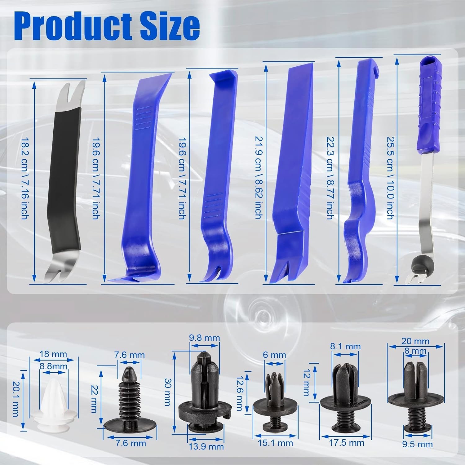 Auto Trim Removal Tool Kit, Clip Fastener Remover Pry Tools Set,100 Pcs Bumpe…