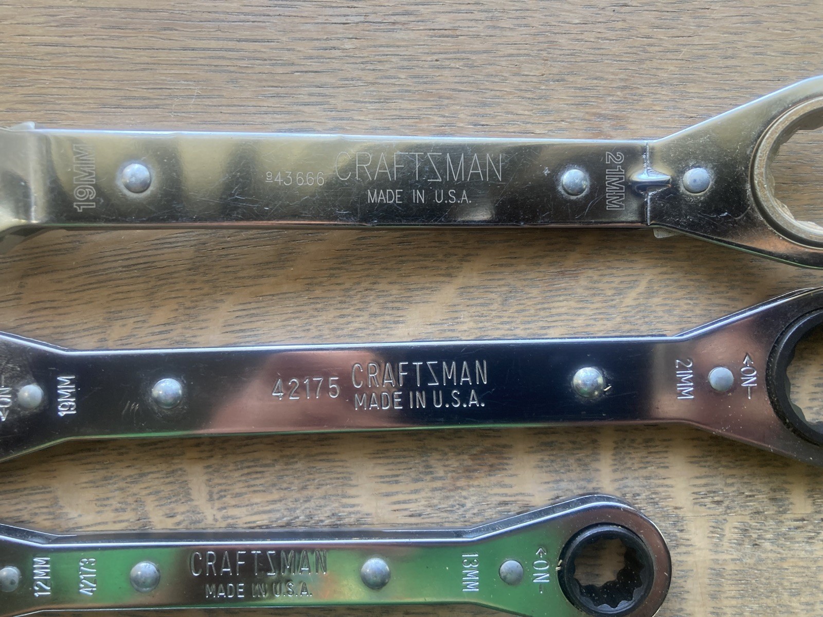 Craftsman Ratcheting Box Wrenches 5 PCs Metric Made In USA