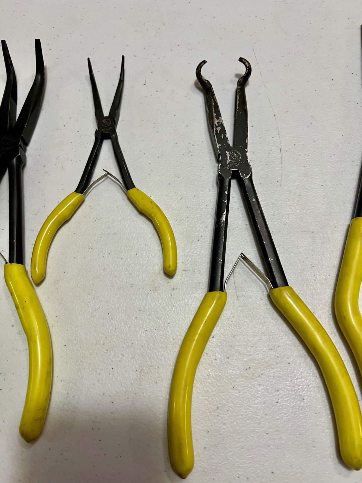 CORNWELL TOOLS 7 PIECE LONG REACH PLIERS SET YELLOW HANDLES NEEDLE NOSE