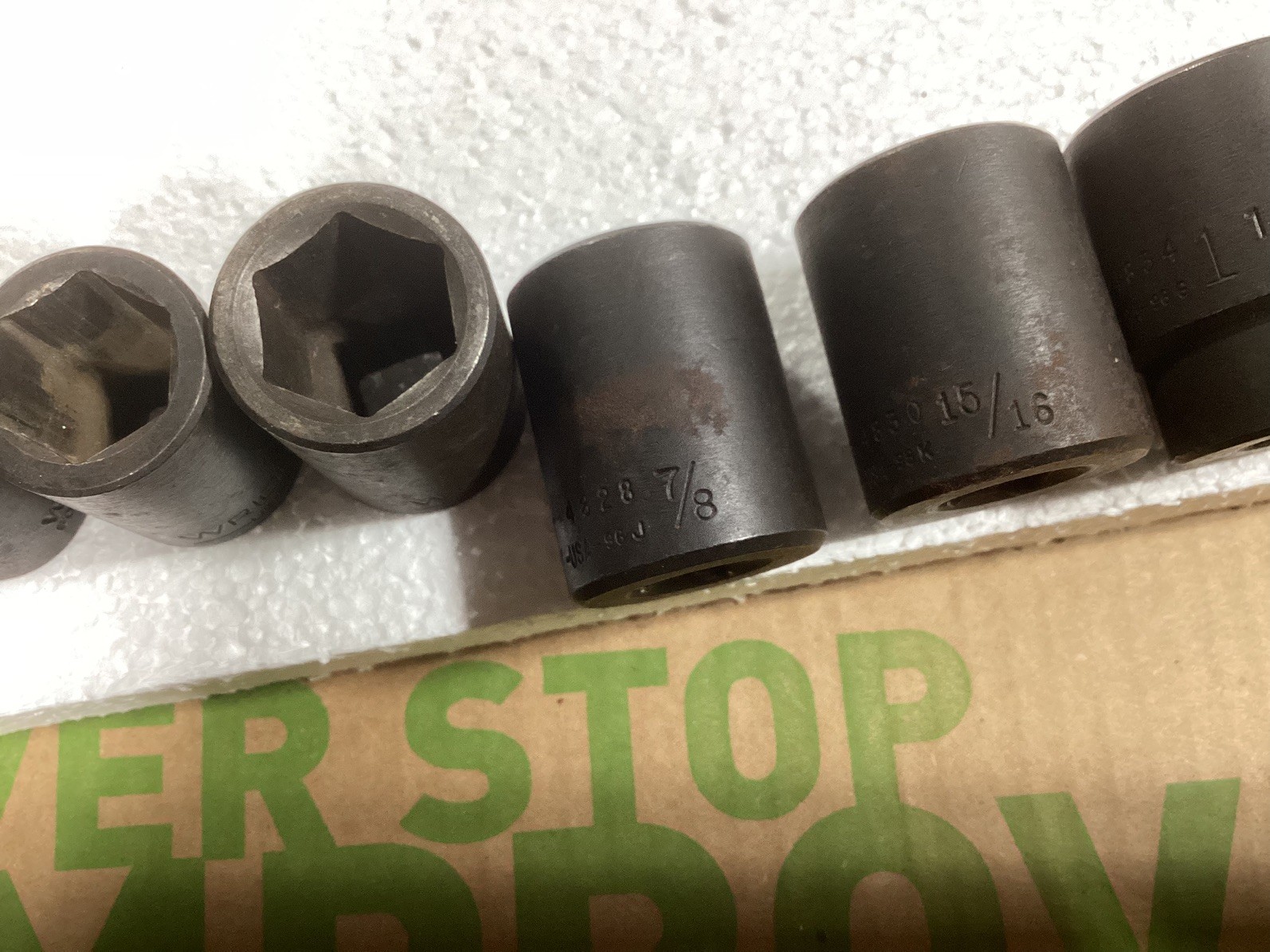 WRIGHT Tools 1/2″ Drive SAE Impact Socket Set 1/2 – 1 1/16 Tray 9 sockets