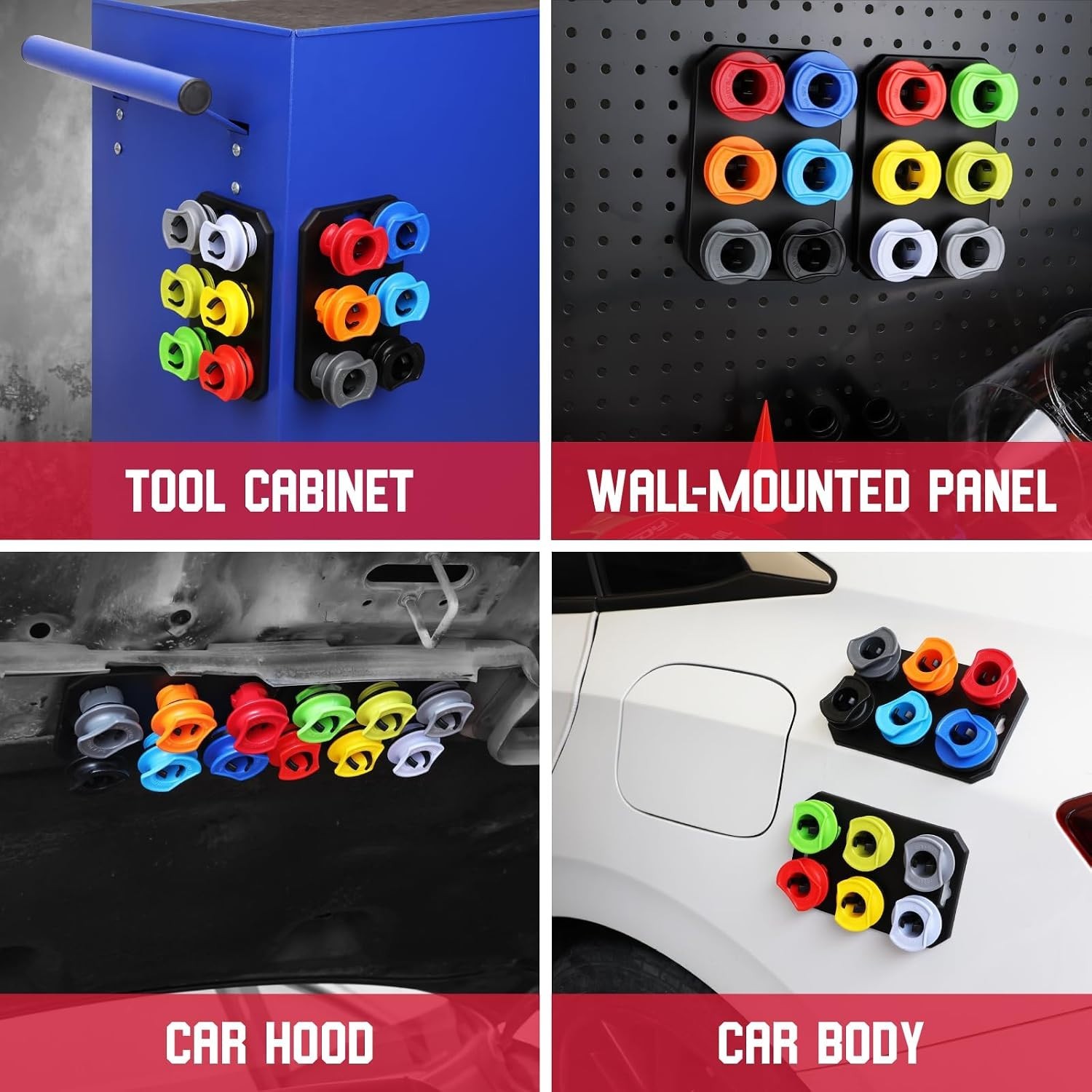 18-Piece Automotive Engine Oil Funnel Kit 1.5L 12 Adapters 2 Magnetic Trays