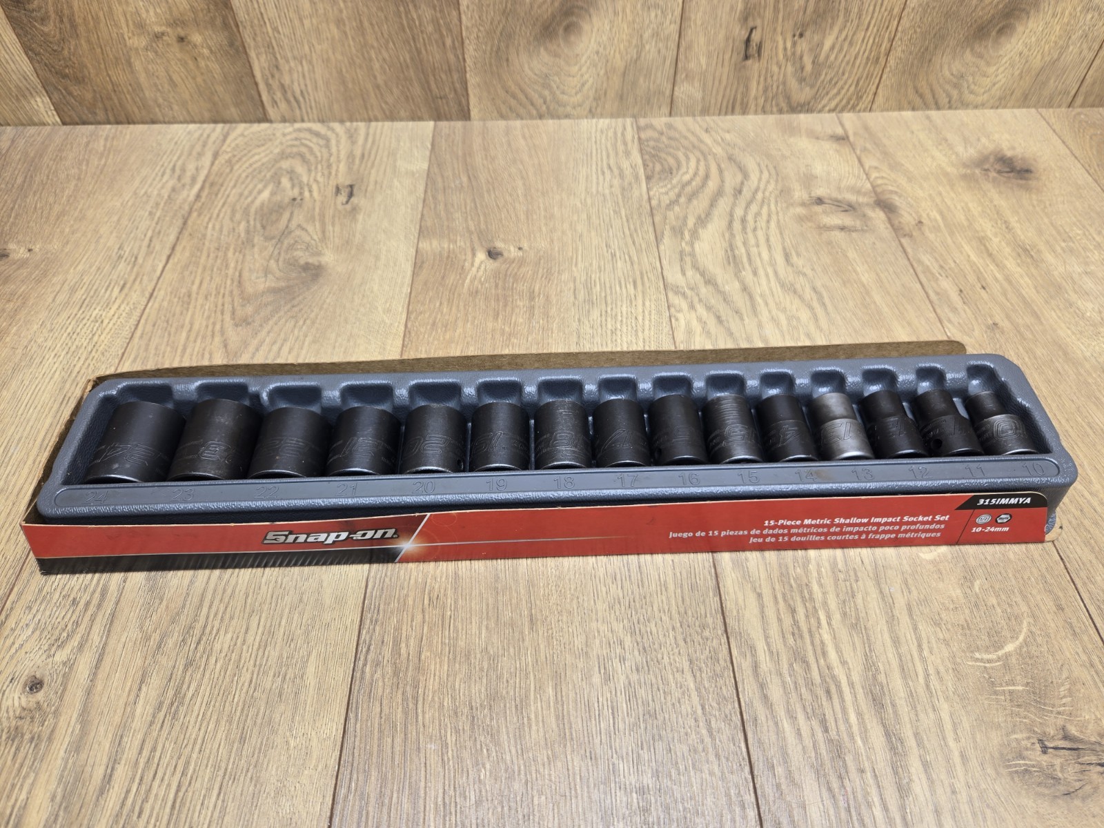 Snap On 15 pc 1/2” Drive Shallow Metric Impact Socket Set 315IMMYA