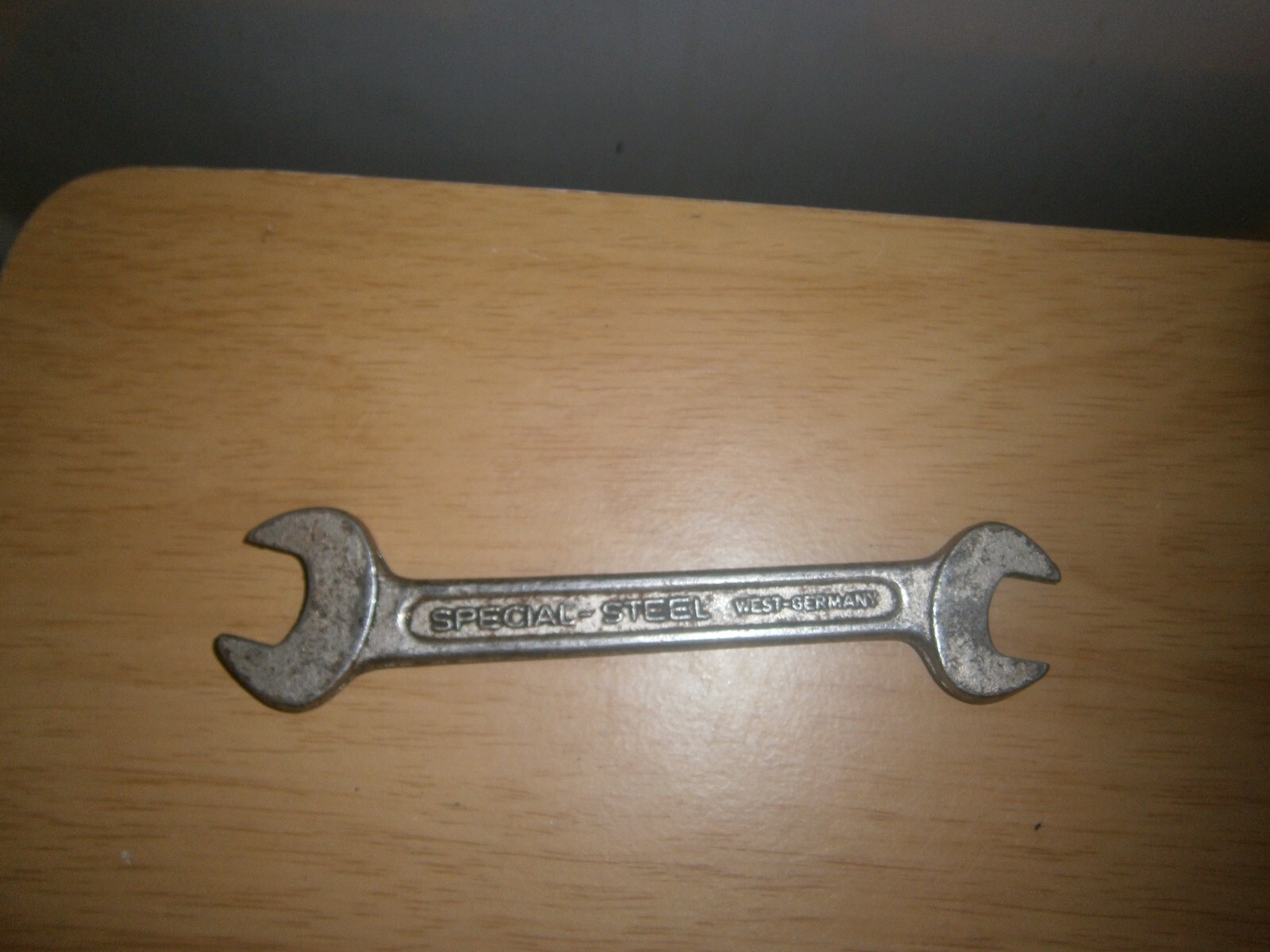 Vintage silver tone spanner. 11/16 & 19/32 ends.(E6c)