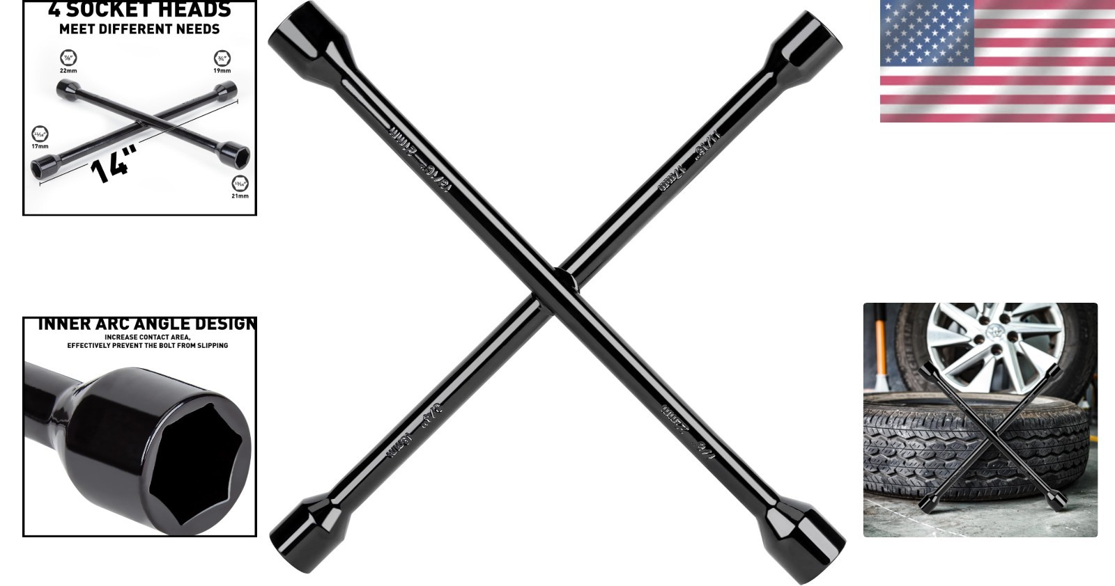 Heavy Duty 14-Inch Universal Lug Wrench – Efficient Tire Changing Tool