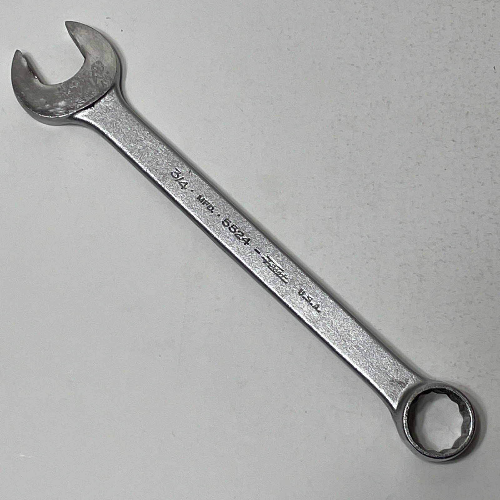Fleet Tools 3/4″ Combination Wrench 12 point No. 5524 Vintage USA Satin Chrome