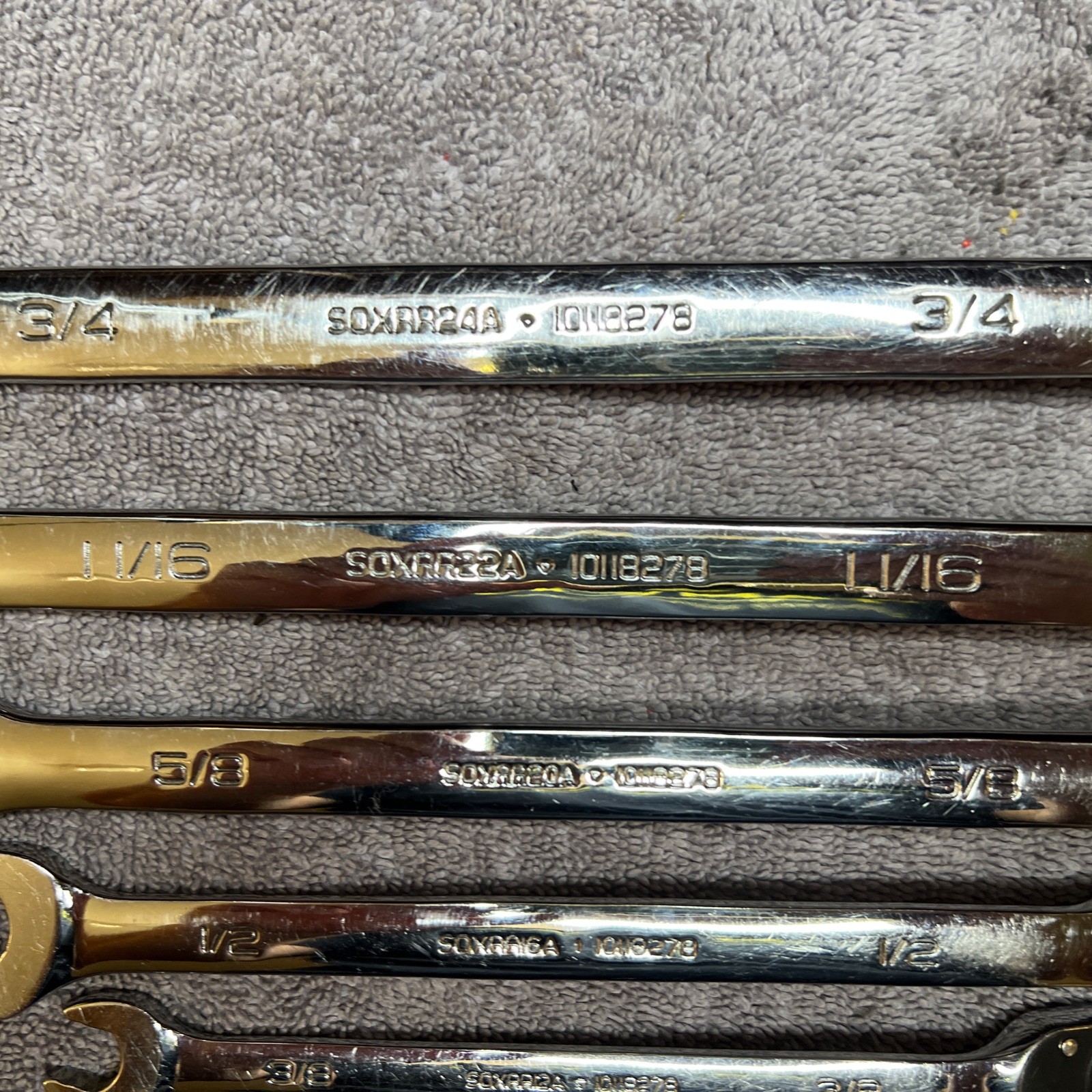Snap On SAE Flank Drive Plus Reversible Ratcheting Combo Wrench Set (5/16-3/4″)