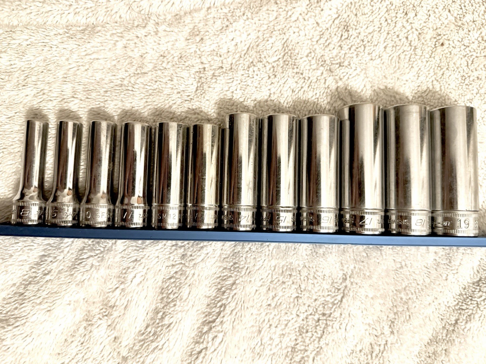 Snap-on 3/8″ Drive Metric Socket Set 8-19mm Shallow FSM Deep SFSM 6 Pt NICE USA
