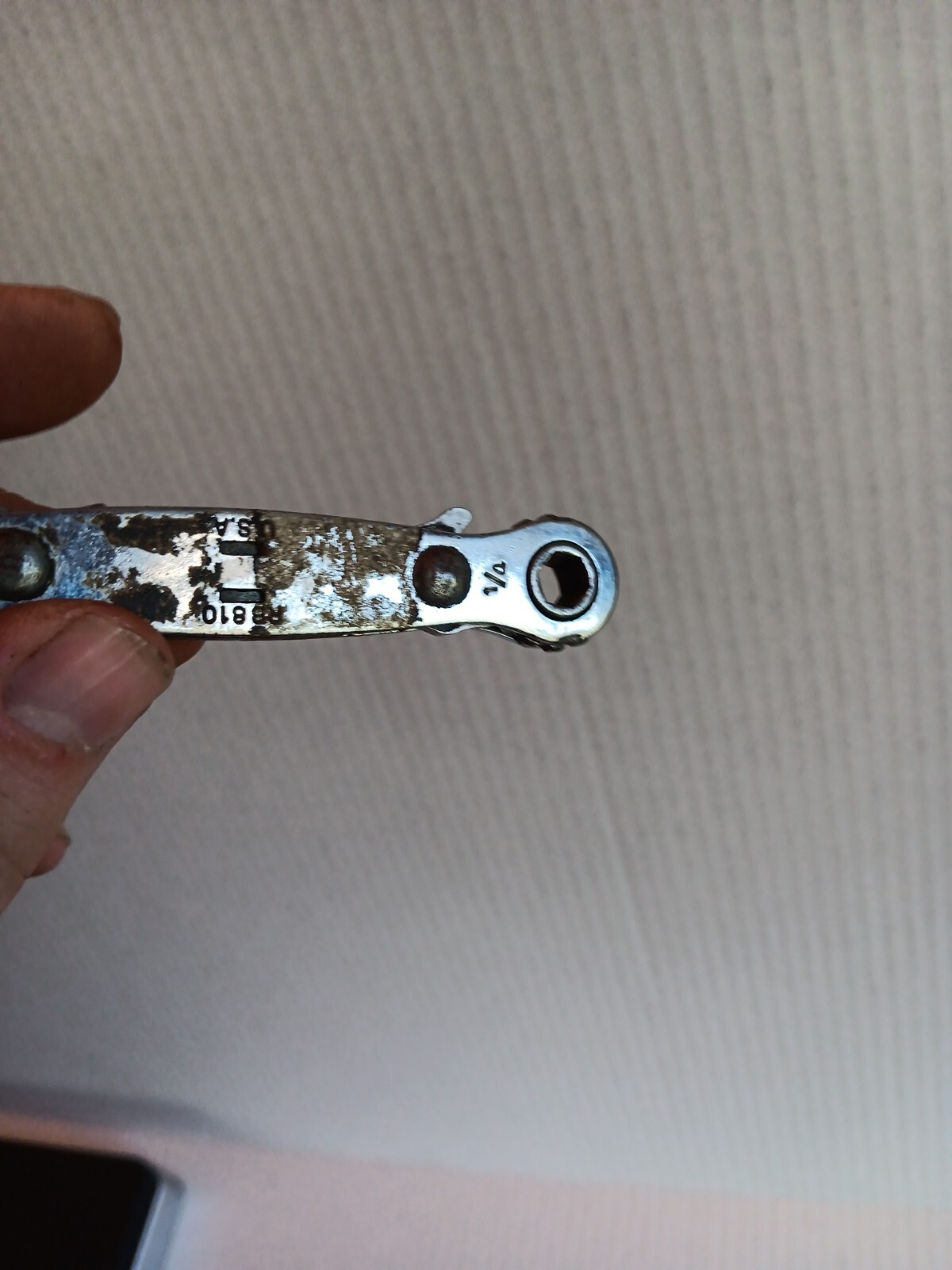 Vintage Armstrong Tools 1/4″x5/16″ SAE Ratcheting Box End Wrench 6 pt RB810 USA