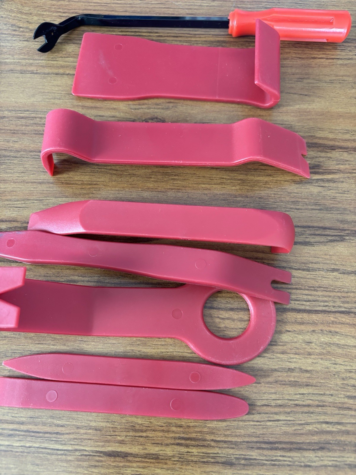 8 pc Car Door Clip Panel Trim Removal Tool Kit Pry Tool for Car Dash Radio , red