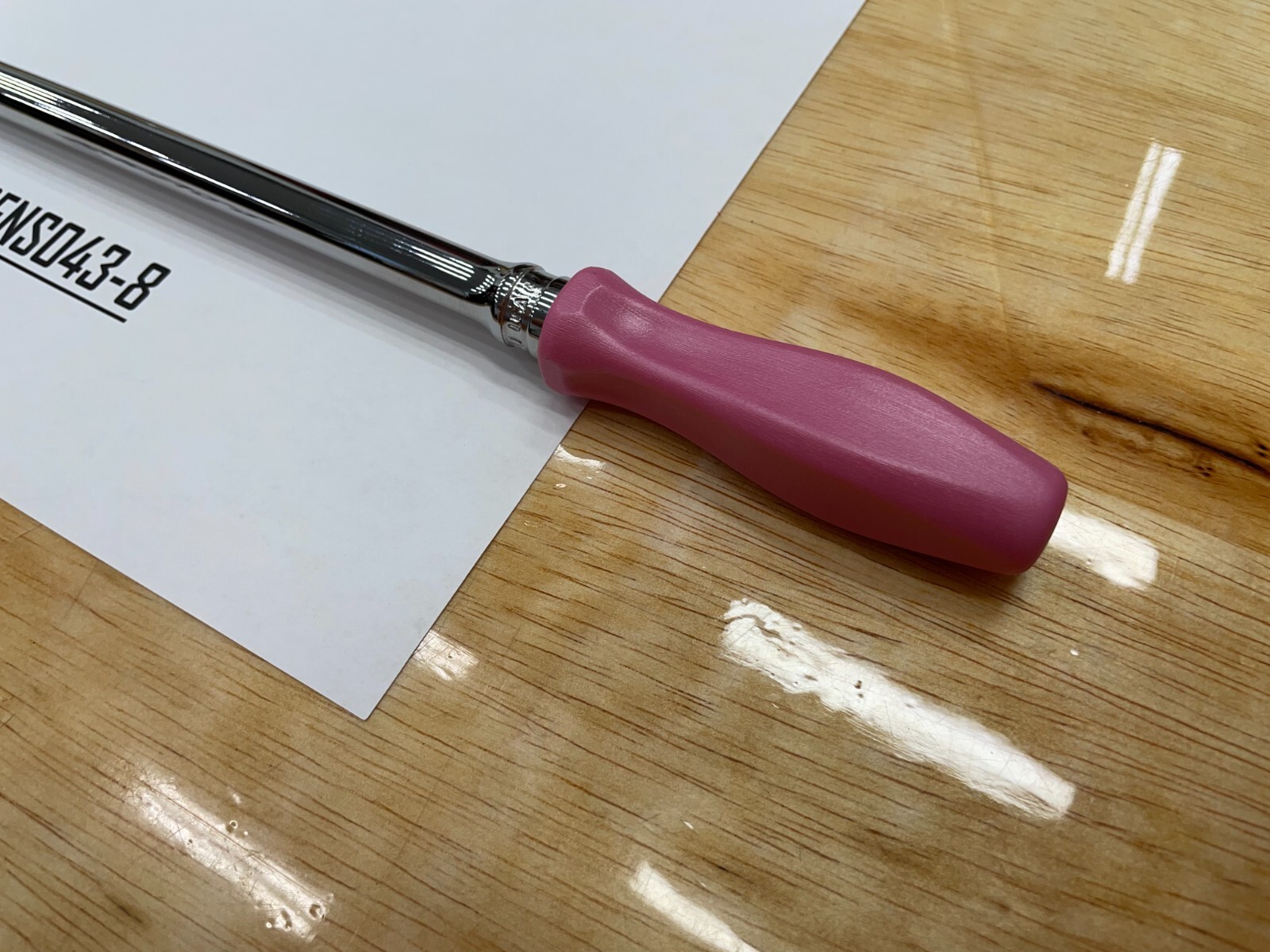 Snap-on Tools NEW PEARL PINK 3/8″ Drive Hard Extra-Long Fixed Ratchet FHLLD80PP