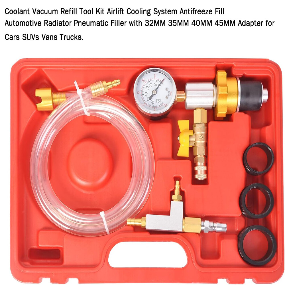 Auto Coolant Vacuum Kit Cooling System Vacuum Radiator Kit Refill + Purging Tool