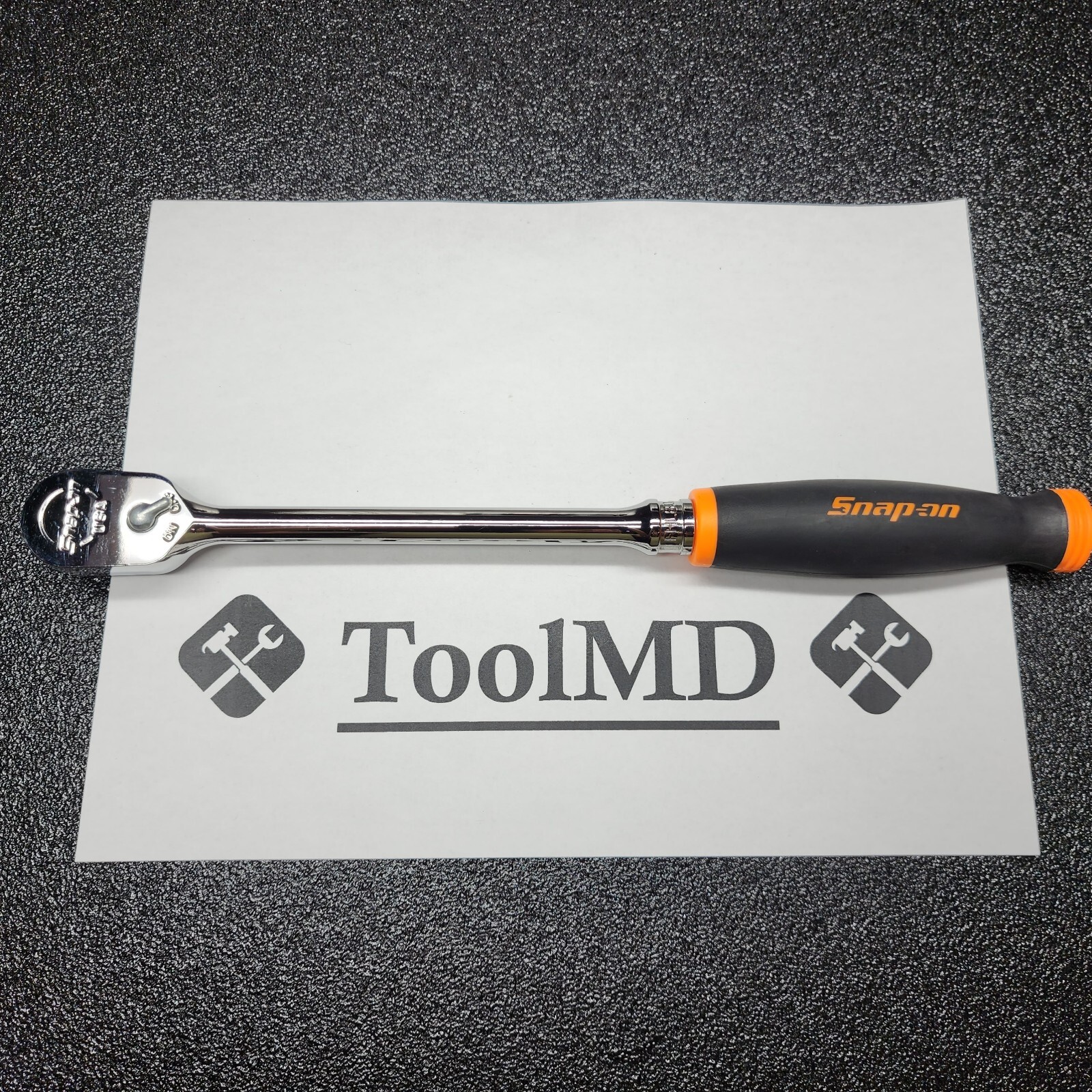 Snap-on Tools USA NEW 3/8″ Drive ORANGE Soft Grip LONG Fixed Head Ratchet FHL80