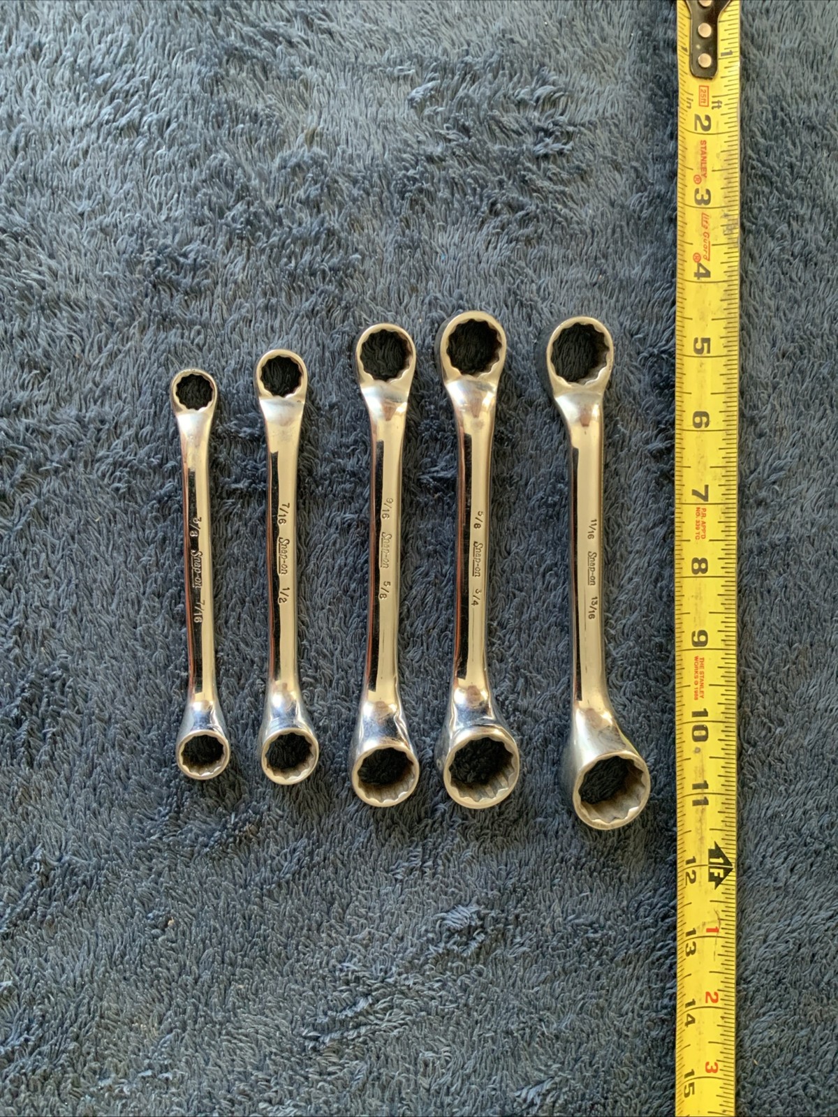 Snap On 5pc 10 Degree Offset Box End Wrench Set…Sae….pics For Sizes……aaa
