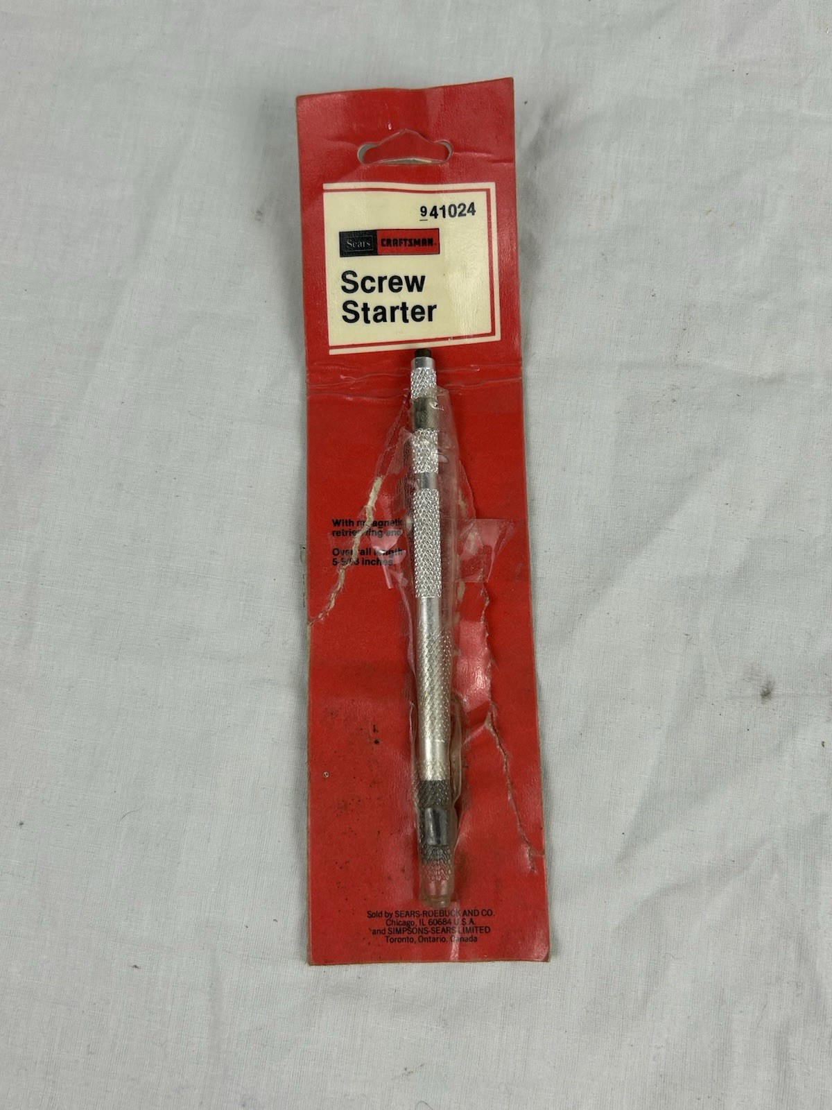 Craftsman USA 5-5/8”Mint Screw Starter with Magnetic Tip Plus Hang Card