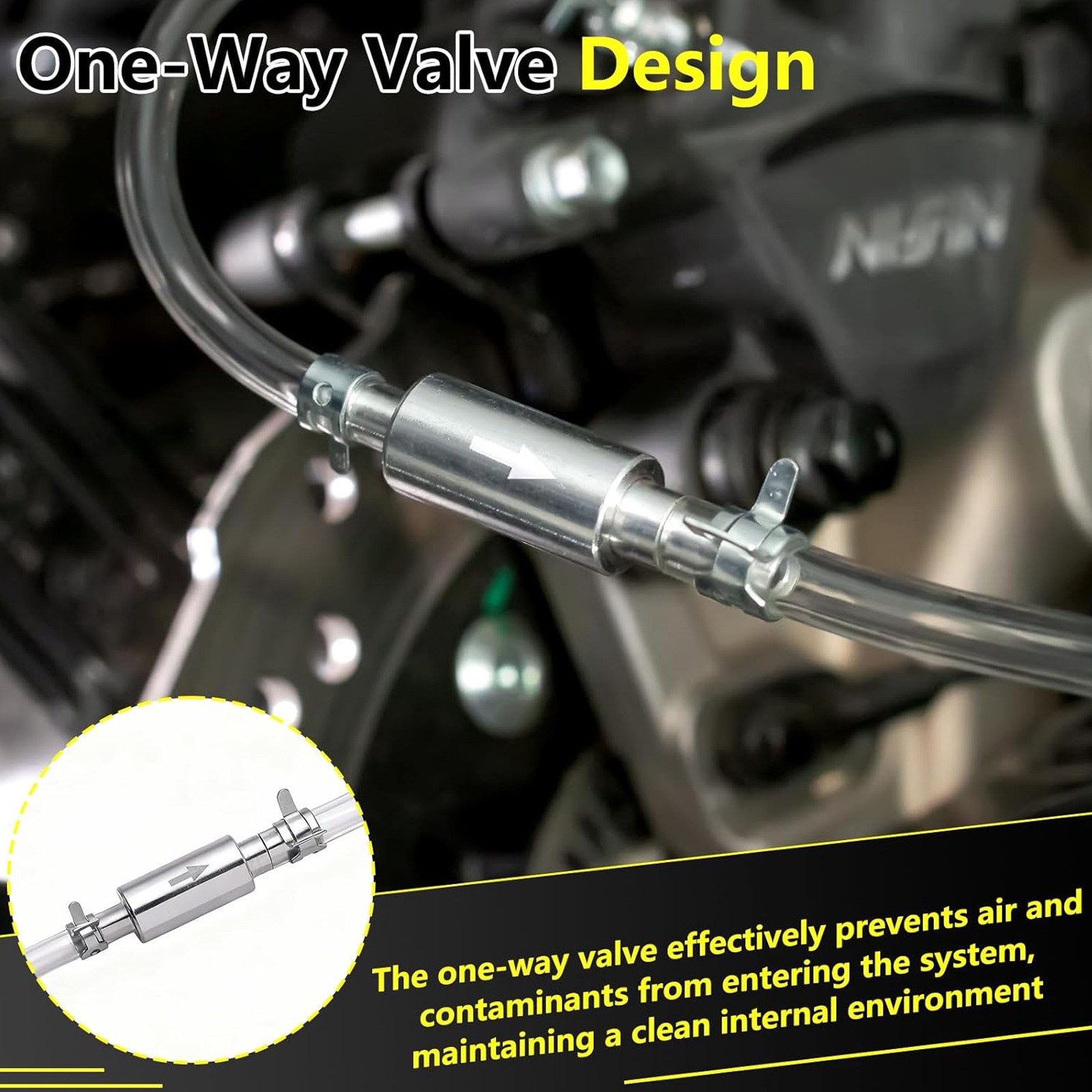 Motorcycle Brake Bleeder Kit Hydraulic Clutch Hose One Way Valve Tube Bleeding