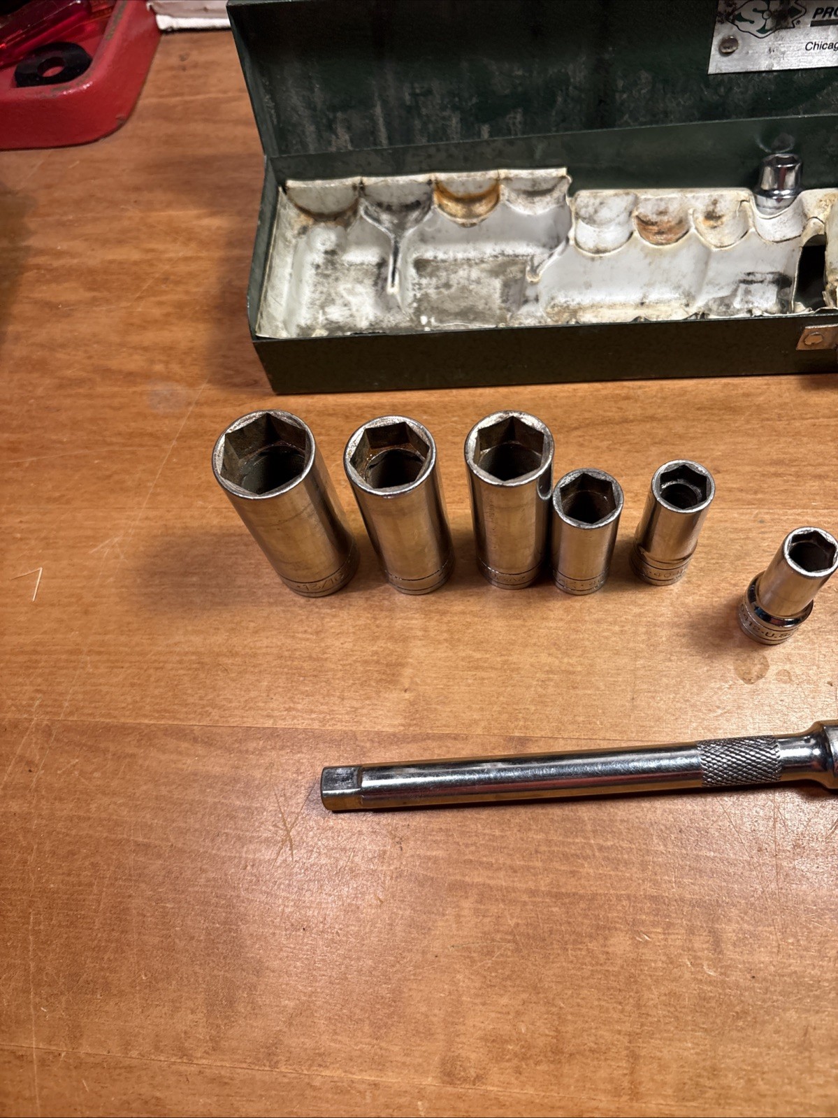Vintage S-K Tools 3/8″ Drive Socket Set. plus Box. SAE SK USA