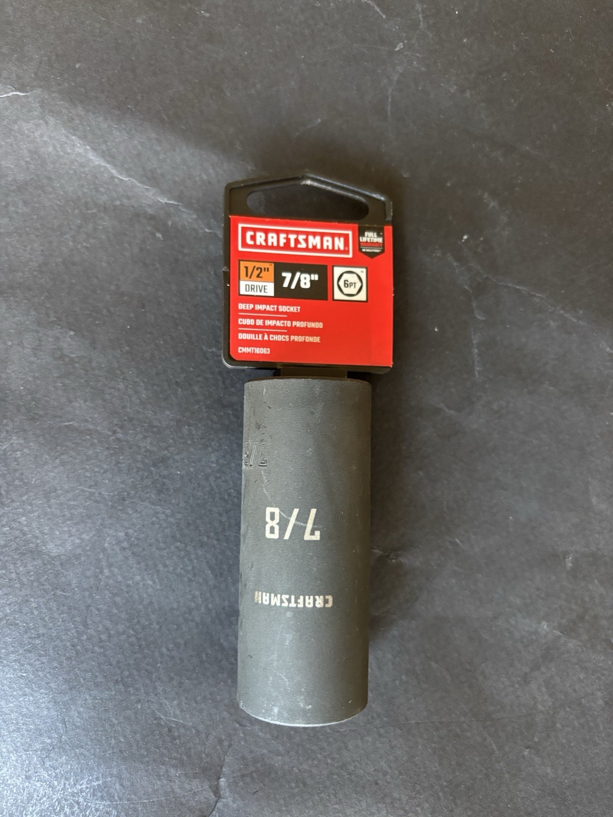 CRAFTSMAN Standard (SAE) 1/2″ Drive 7/8″ 6-point Impact Socket