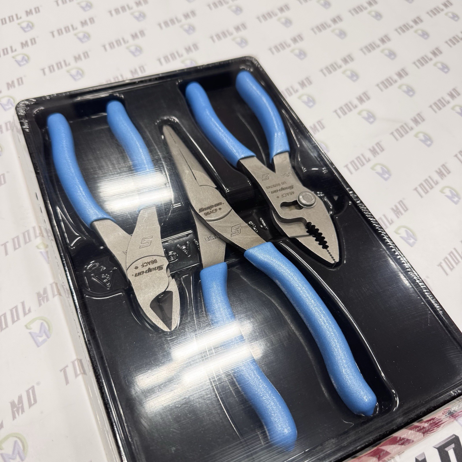 Snap-on Tools USA RARE PEARL BLUE 3pc Plier Cutter Needle Nose Set PL306ACFPB