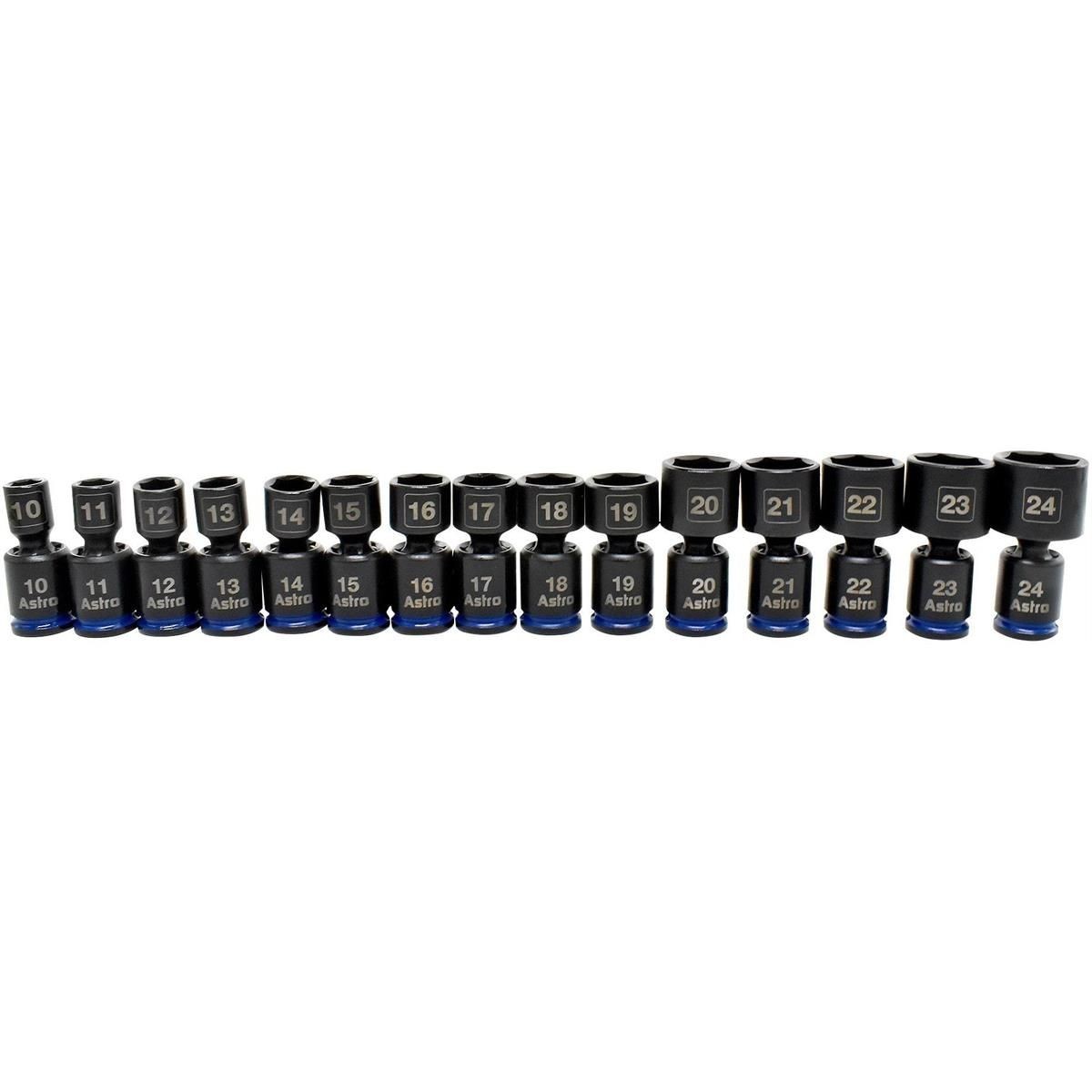 Astro Pneumatic 78315 15pc 3/8″ Drive Metric Pinless Universal Impact Set