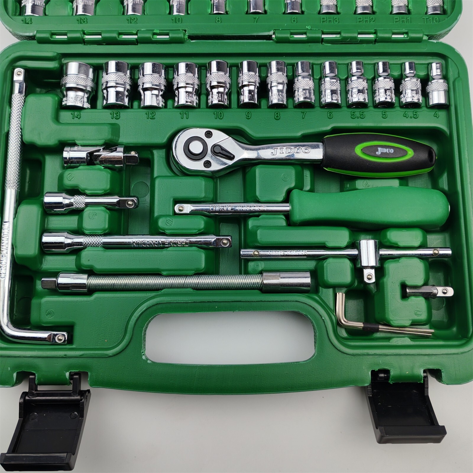 54pcs Socket Wrench 1/4-Inch Drive Socket Set Ratchet Wrench Car Repair Tools