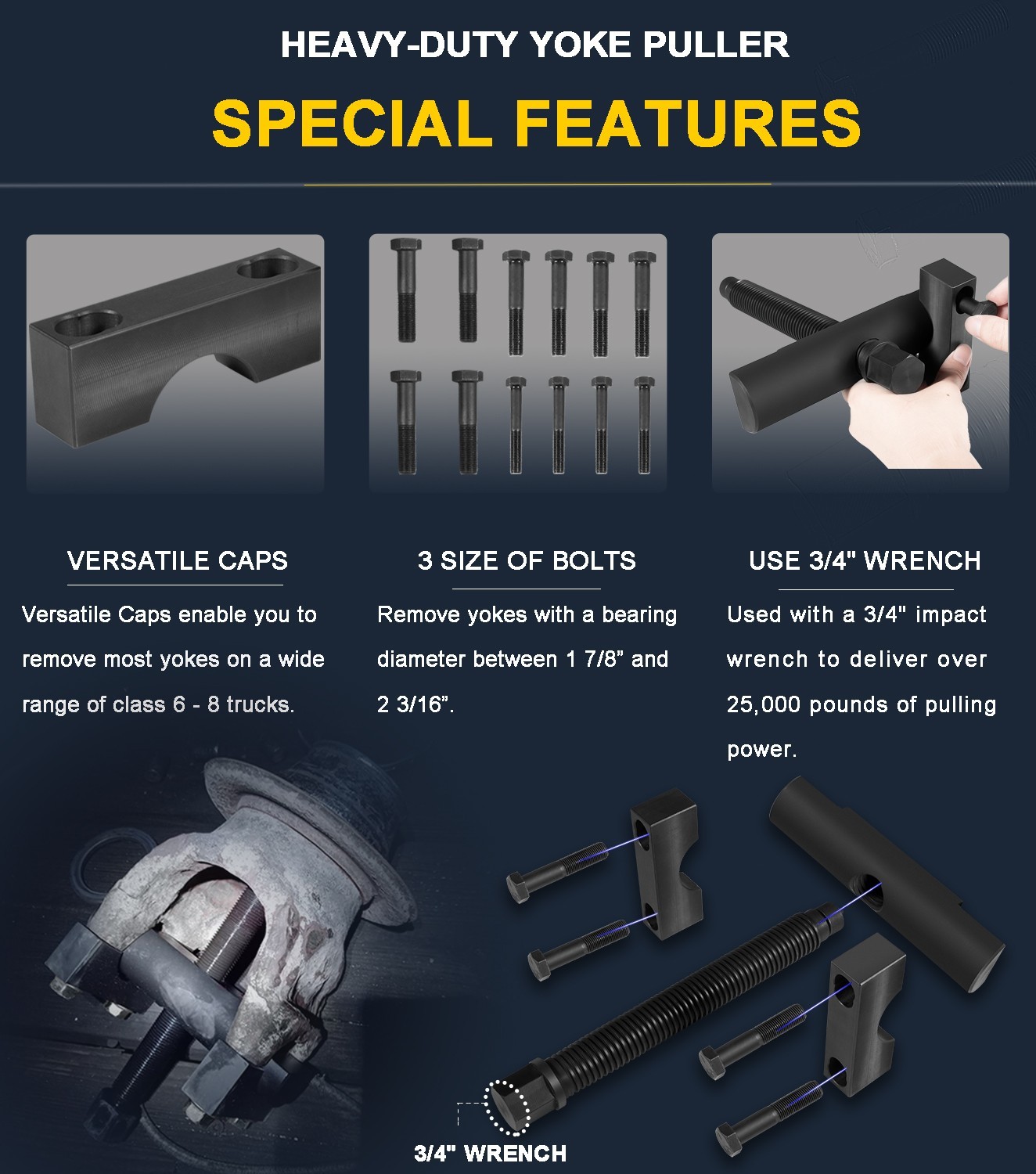 10803 Yoke Puller Tool Heavy Duty For Semi Trucks, Class 6-8 Trucks & Equipment