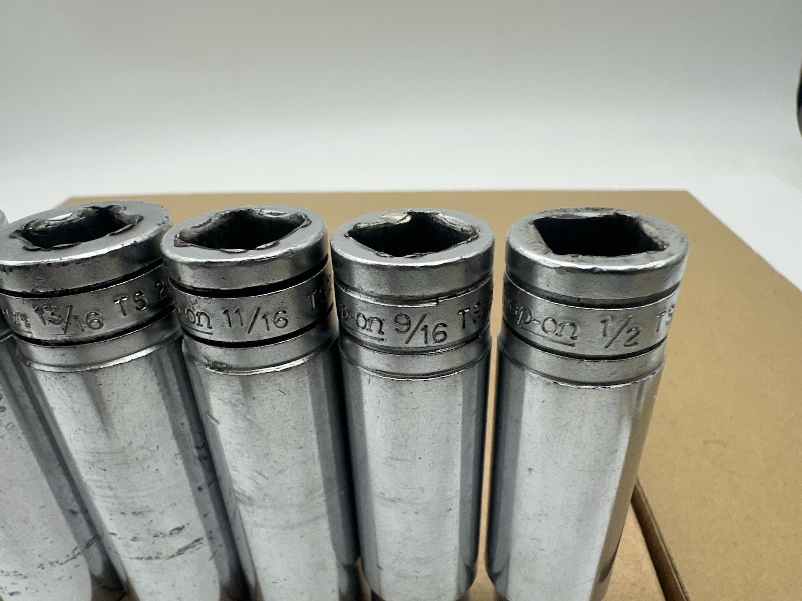 Snap On Set 7pc Standard 6 Point 1/2” Drive Socket Set 1/2” – 1” TS161-TS321 USA