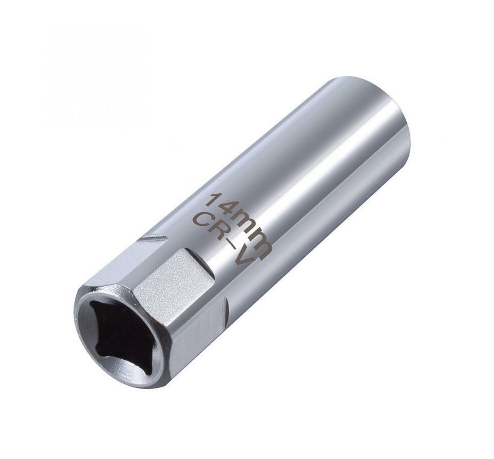 1 Pcs 14mm Magnetic Spark Plug Socket Thin Wall 3/8″ Drive 12 Point Removal Tool