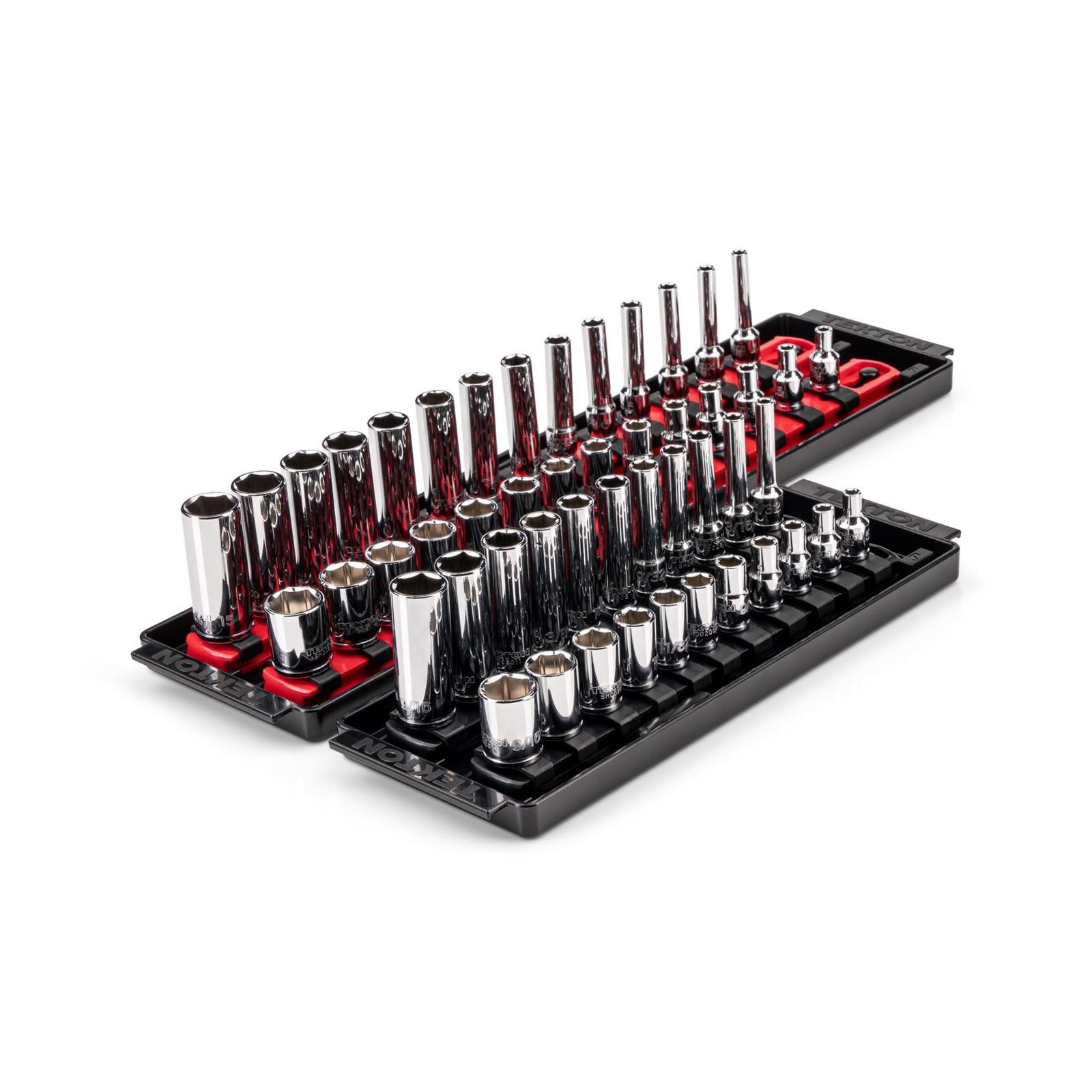 Tekton SHD90215 1/4″ Drive 6-Point Socket Set, 50-Piece