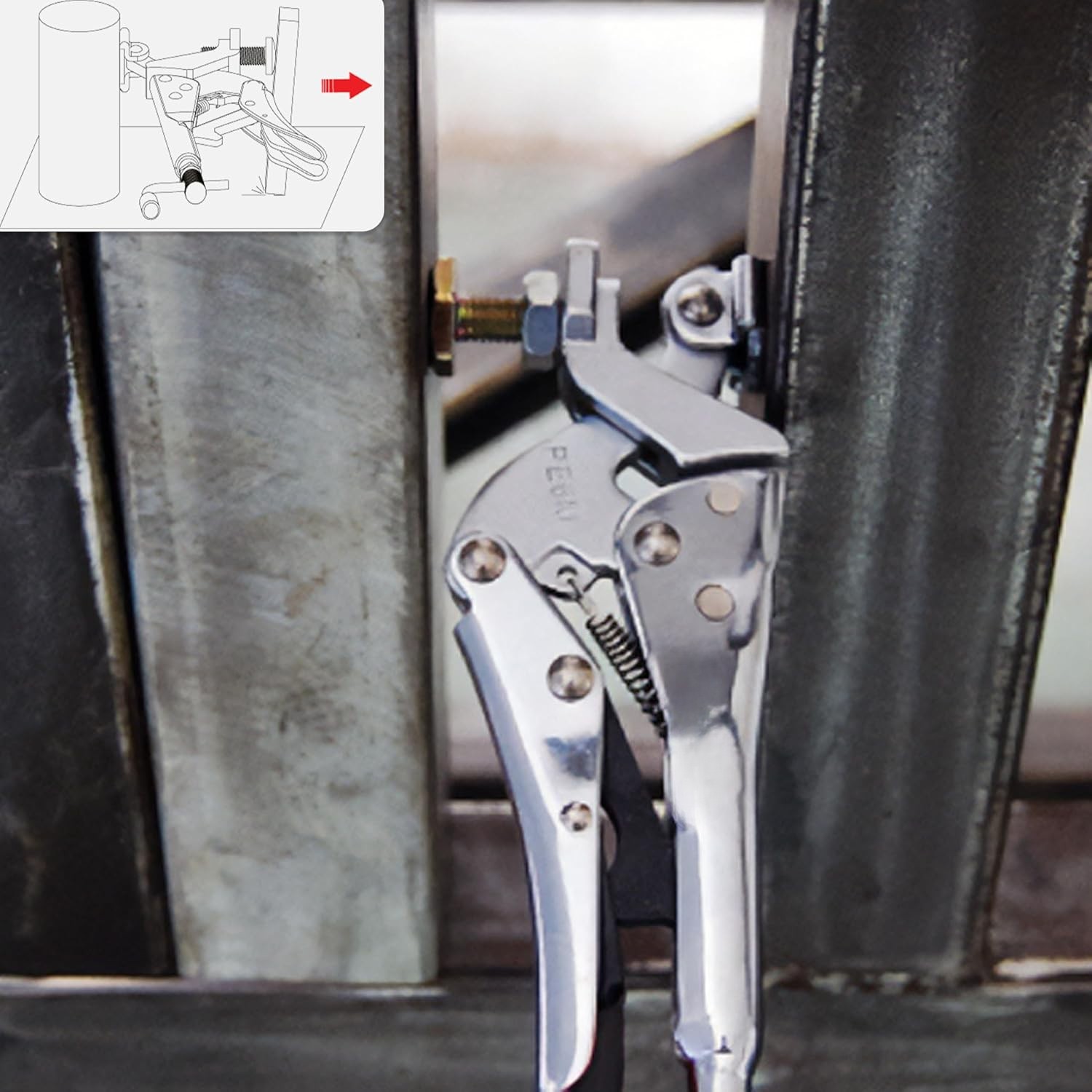 PE6 Expand-O Reverse Action Clamp, 500 LBS Clamp Pressure, 1“ to 1-3/4” Range