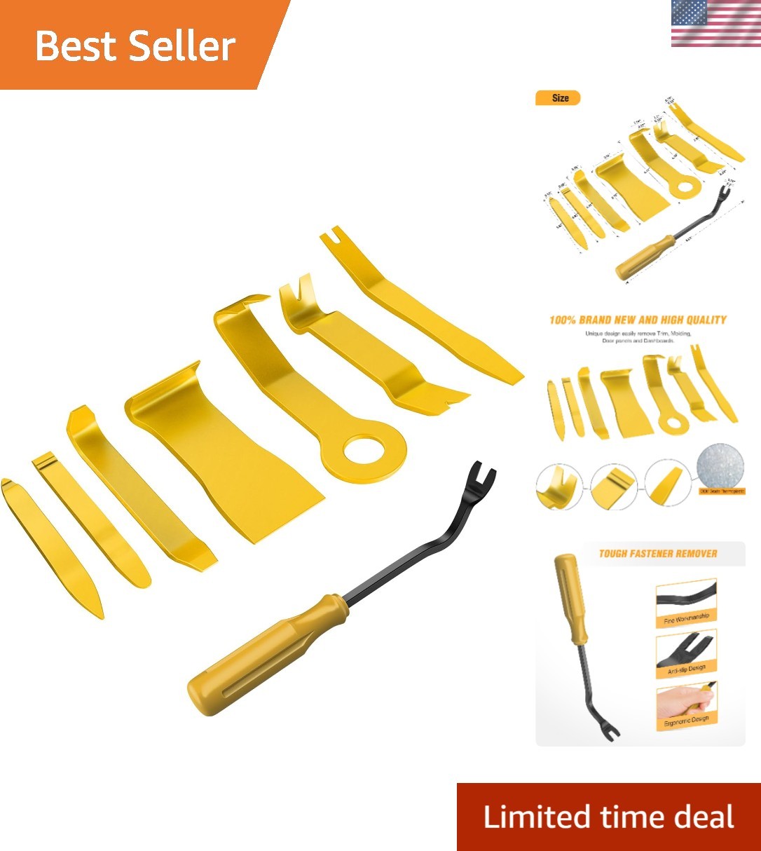 Impact-Resistant 8PC Car Trim Tool Kit – Safe Removal for Dash & Panels