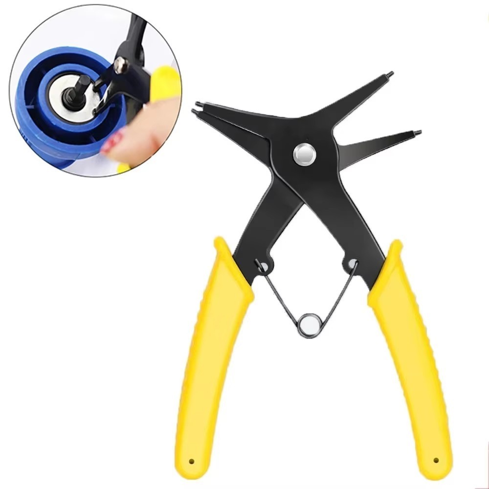 2-In-1 Spring-loaded Plier Dual-purpose Snap Rings Mounting And Dismounting Tool