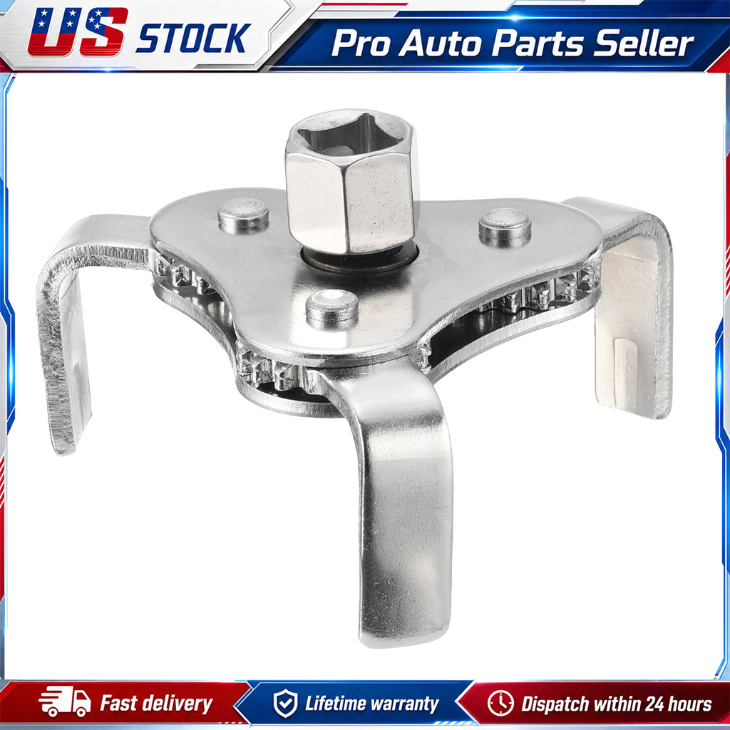 2-Way Oil Filter Wrench Auto Adjustable Universal 3-Jaw Remover Socket Car Truck