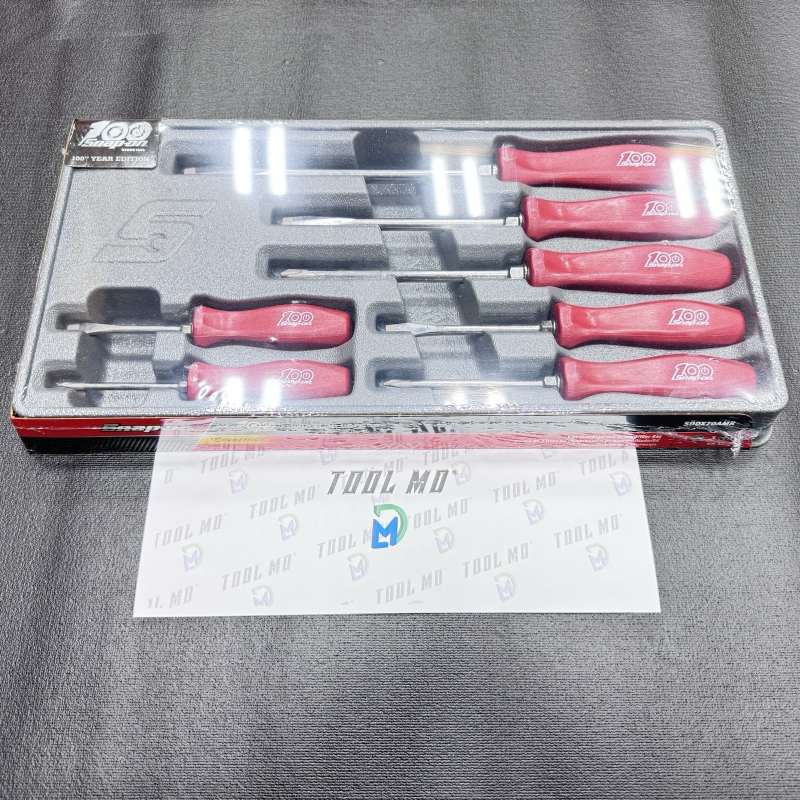 Snap-on Tools 100 YEAR EDITION 7pc PEARL RED Hard Grip Screwdriver Set SDDX70AMR