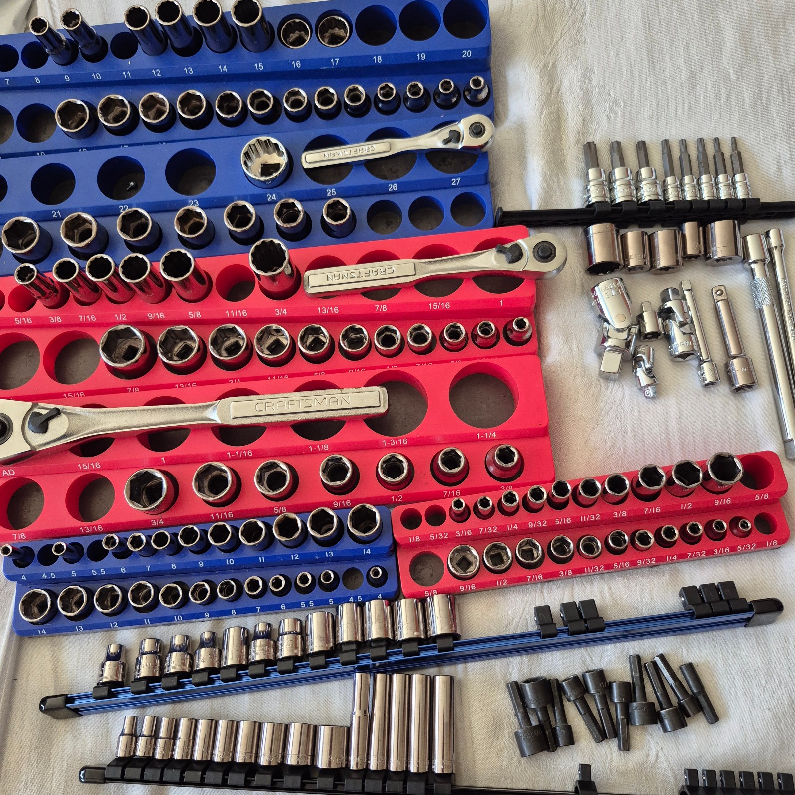 CRAFTSMAN MIXED SOCKET SETS SAE METRIC 3 RATCHETS SWIVELS ARES MAGNETIC HOLDERS