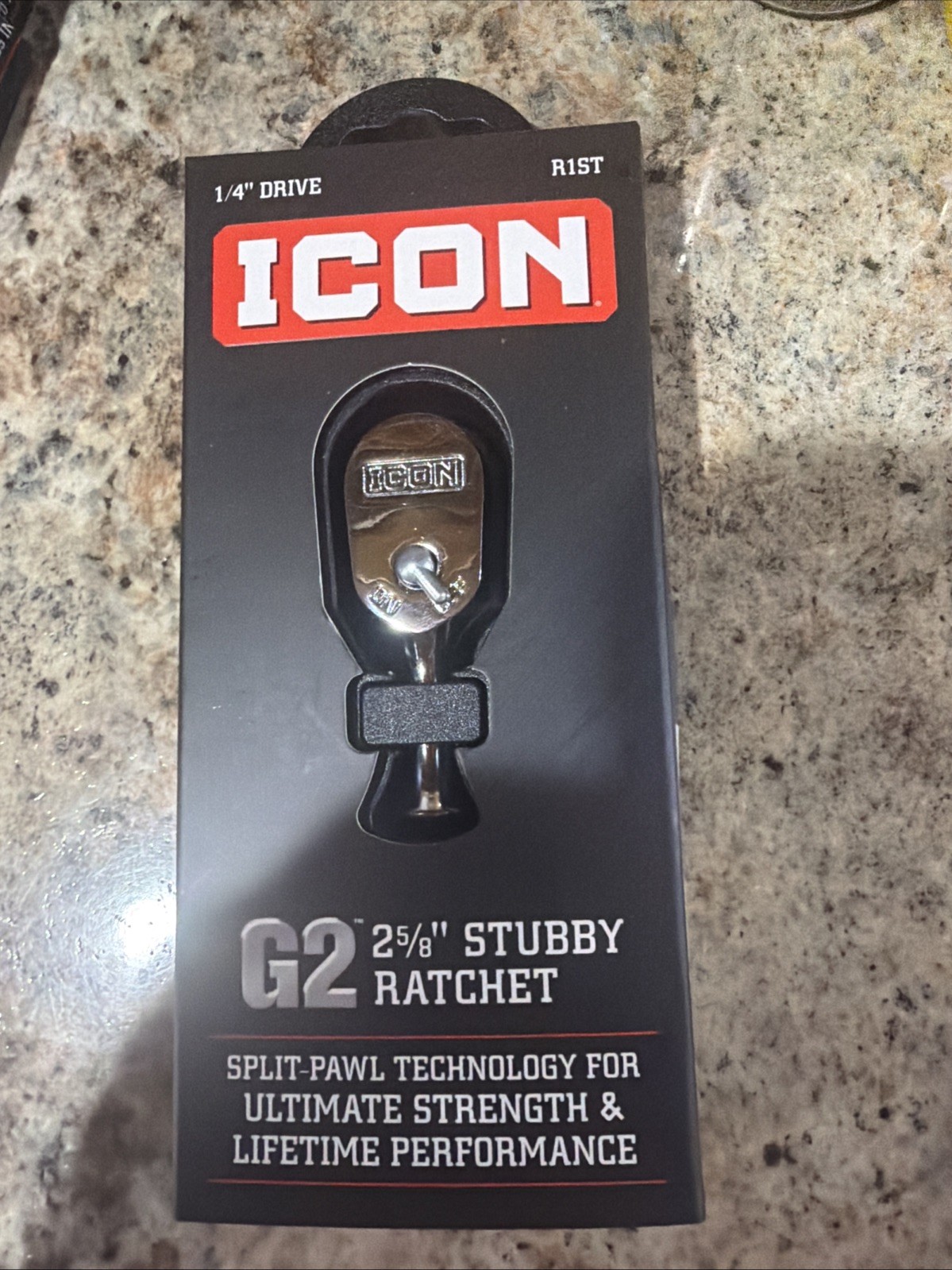 NEW ICON G2 1/4 in. Drive, 2-5/8 in. Stubby Ratchet 70449
