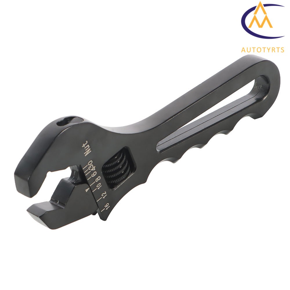 Adjustable Wrench Black Aluminum Tool Spanner 3AN – 16AN for Hose End Fitting