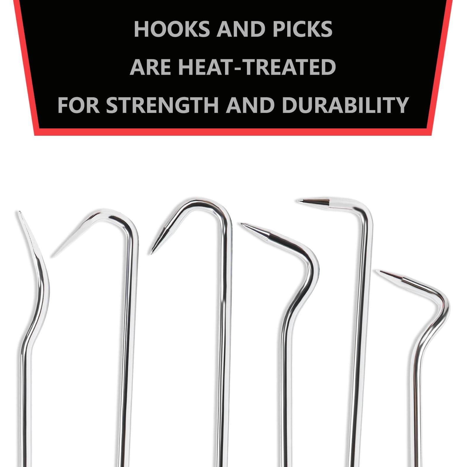 Hose Removal Hook Pick Set 6 Pack 10 & 8 inch Spoon Remover Puller Radiator