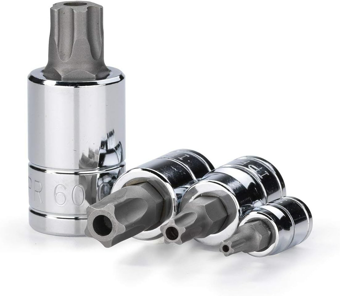 12-Piece 5-Point Star Torx Tamper-Proof Bit Socket Set – Chrome Vanadium Steel