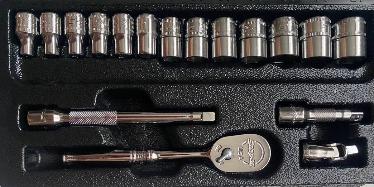 Used Snap-on 117TMM 17 pcs 1/4″ Drive Hexagonal Ratchet Metric Set