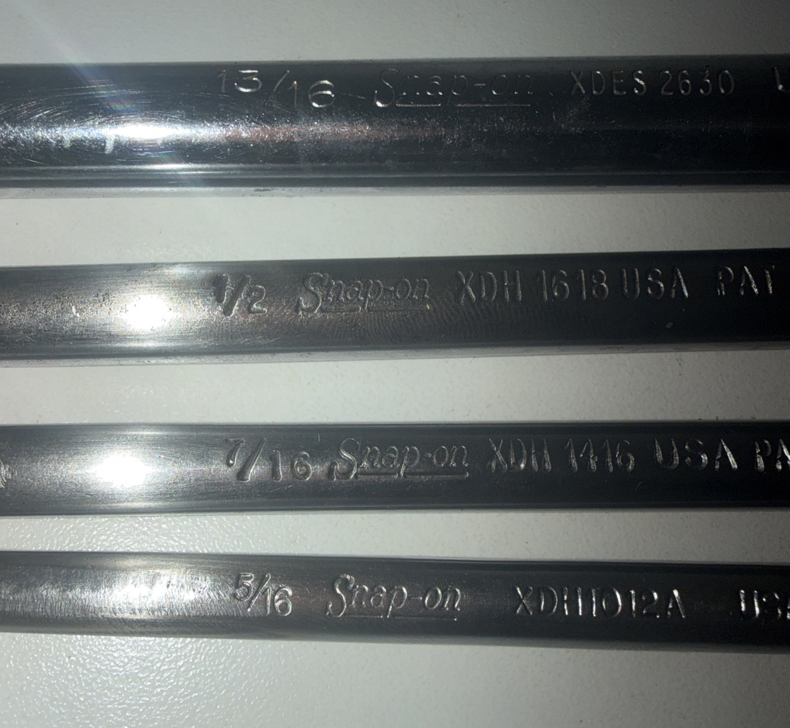 Snap On 4pc Offset SAE Double Box End Wrench 12 PT USA