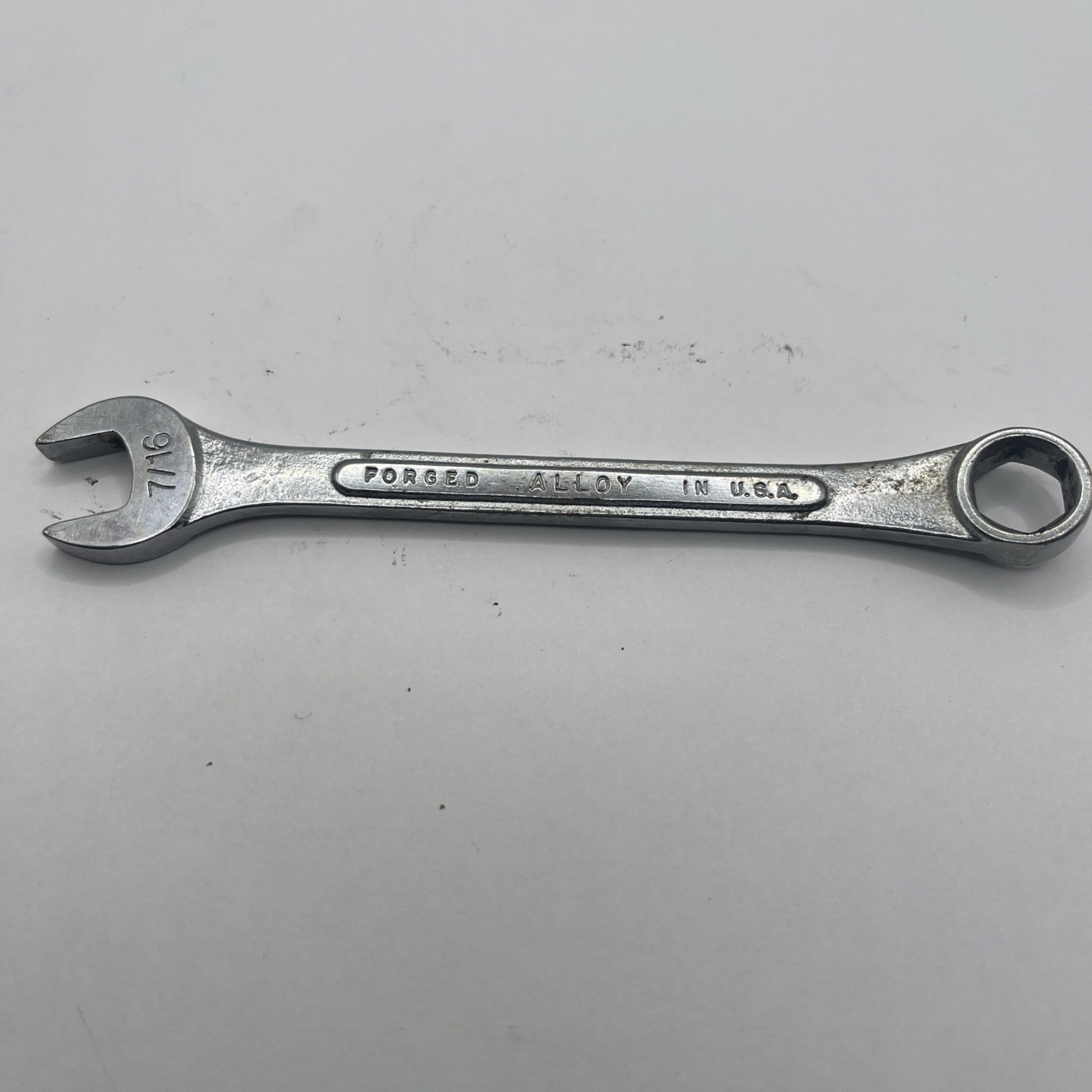 S-K Wayne Tools USA C-14 7/16in SAE 12 PT Combination Wrench Vintage SK