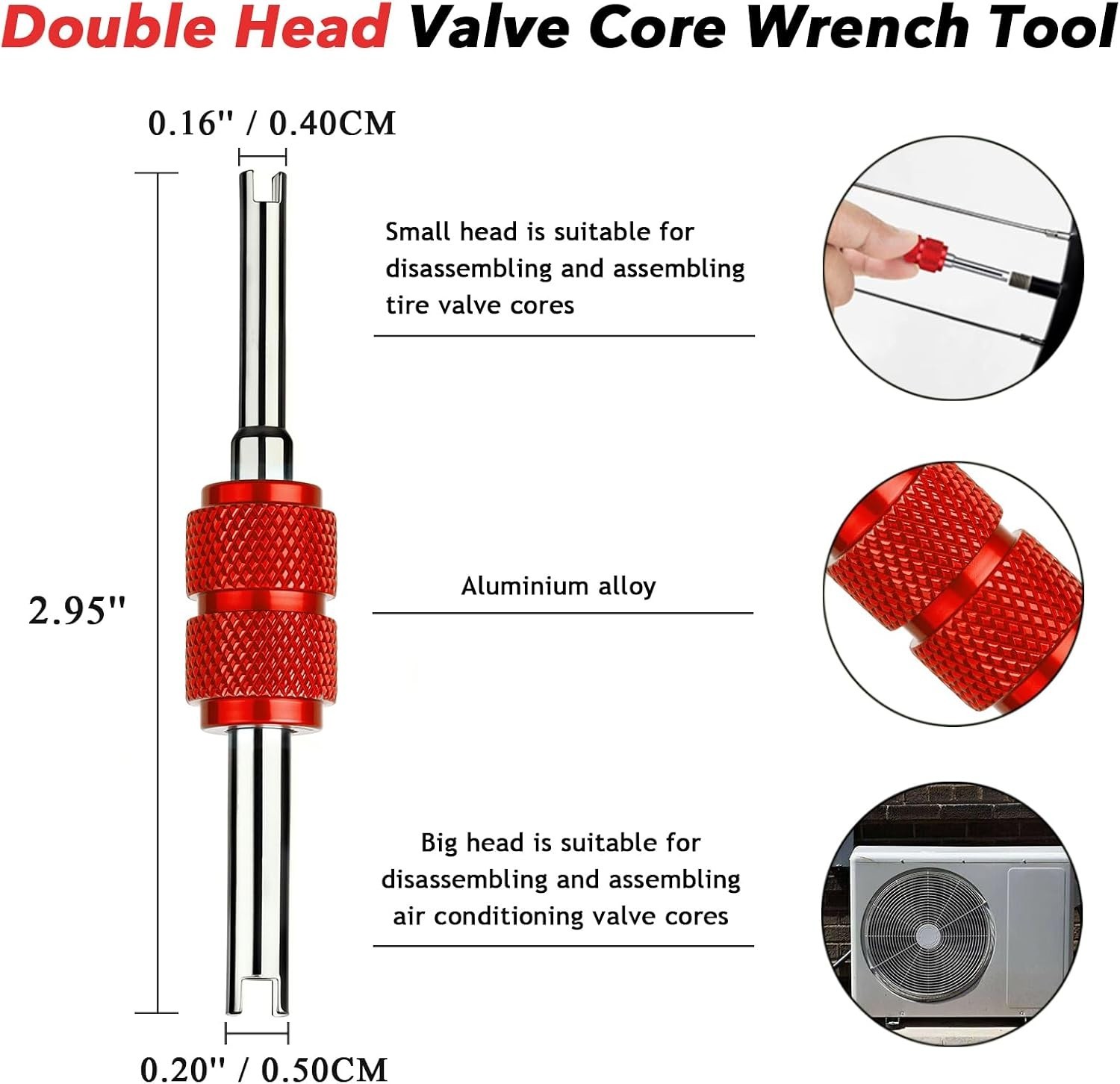 Effortless Air Conditioner & Tire Valve Core Remover Tool – Dual Head Design