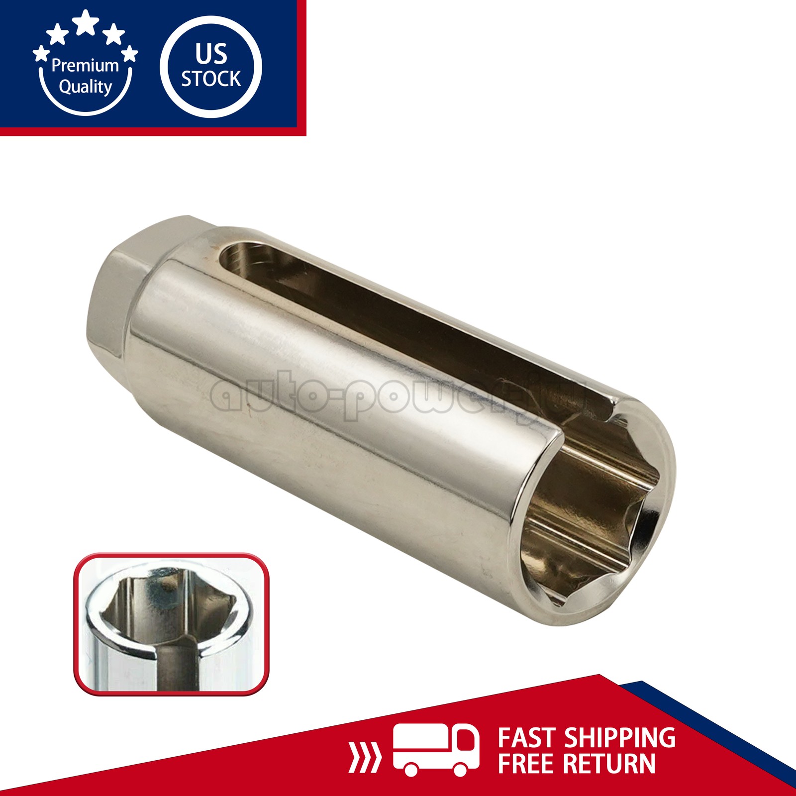 7/8» 22mm O2 Oxygen Sensor Socket Removal Tool Side Wire Cutout 1/2″ Drive US