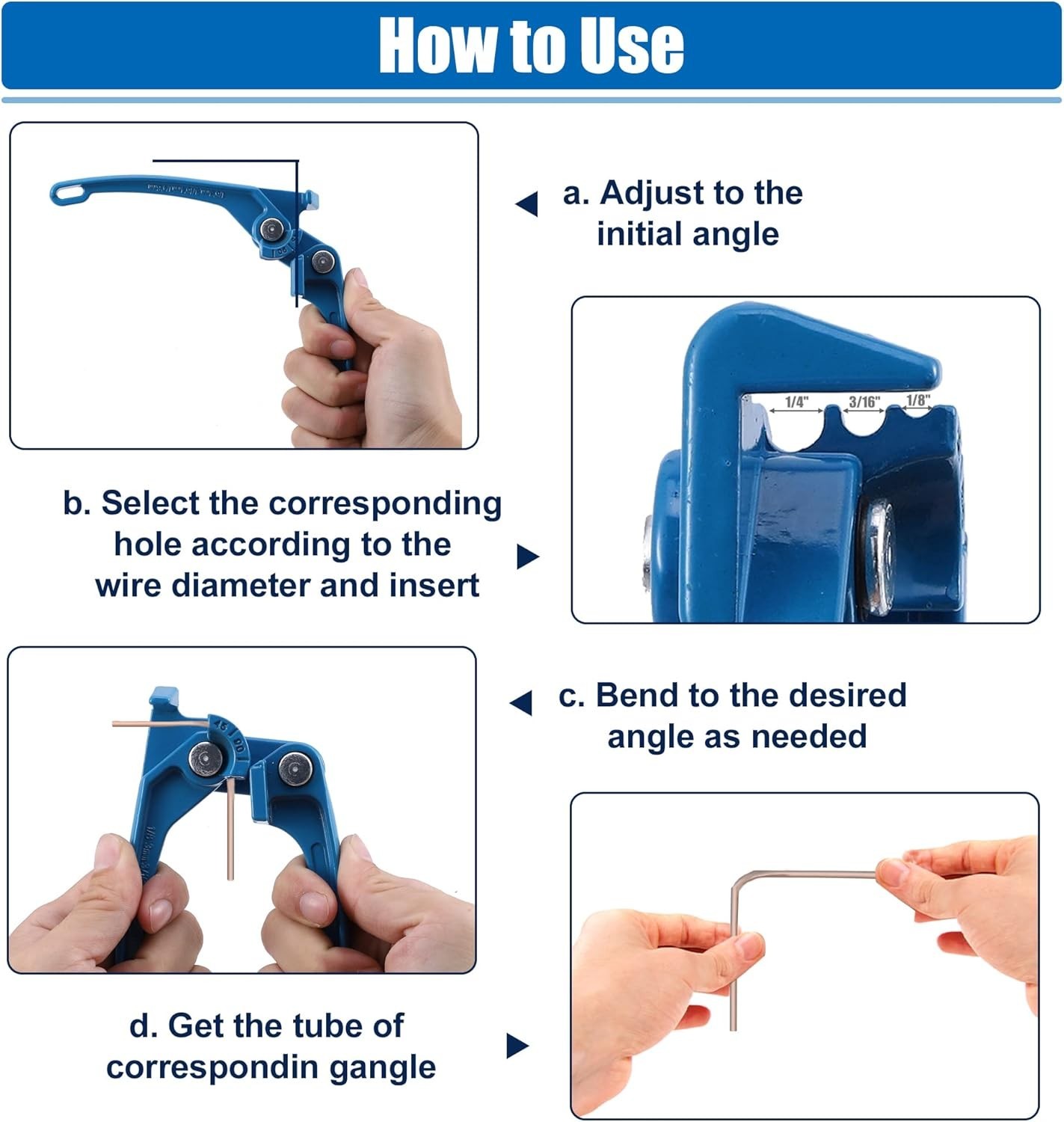 Universal 1/8″ to 1/4″ Brake Line Bender – Durable Handheld Tool for Precision