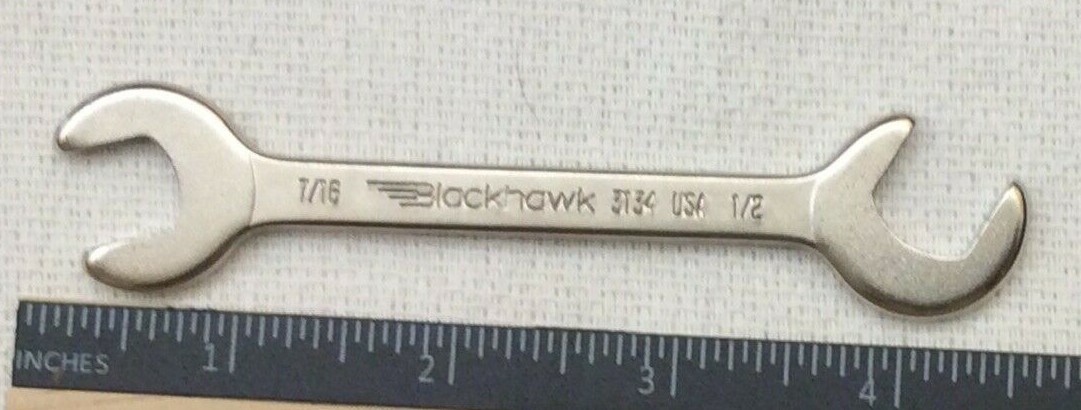 BLACKHAWK 3134 OPEN END WRENCH 1/2 x 7/16 INCH NEW USA GOVT SURPLUS